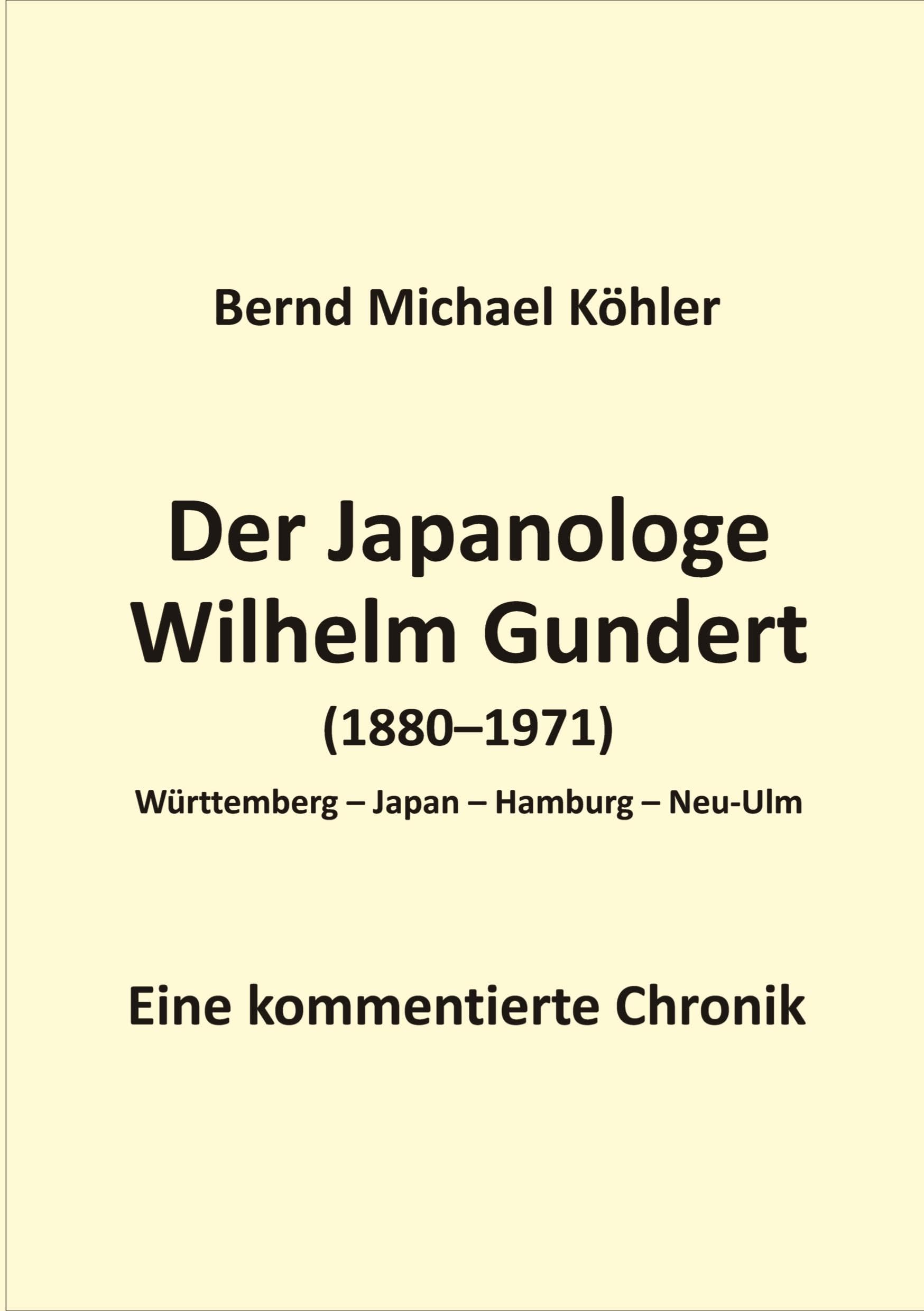 Der Japanologe Wilhelm Gundert Personalities