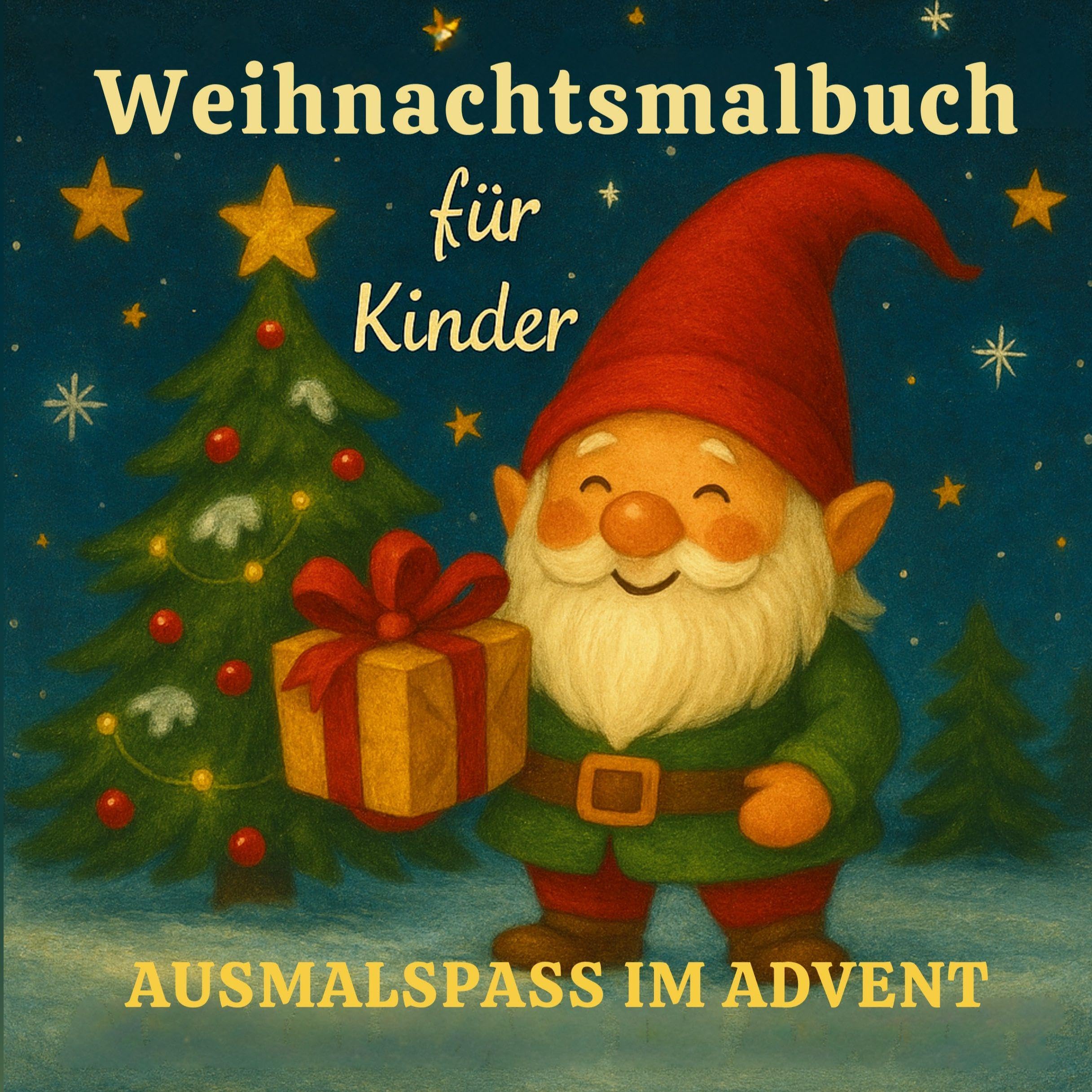 Weihnachtsmalbuch für Kinder - 55 liebevolle Motive mit Rentieren, Schneemännern, Wichteln & Tieren Non-fiction