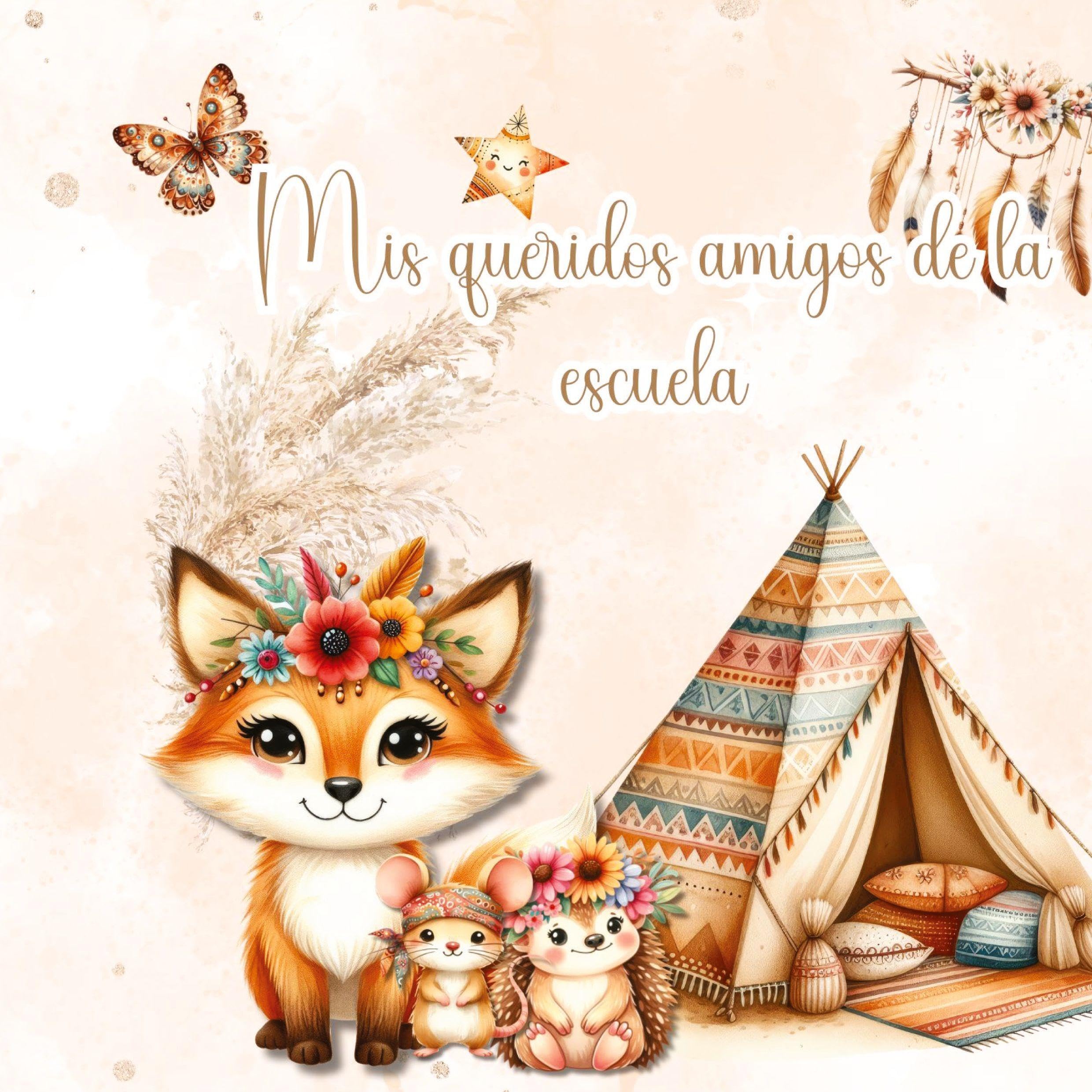 Mis amigos favoritos de la escuela - animales del bosque boho Living & Furnishing