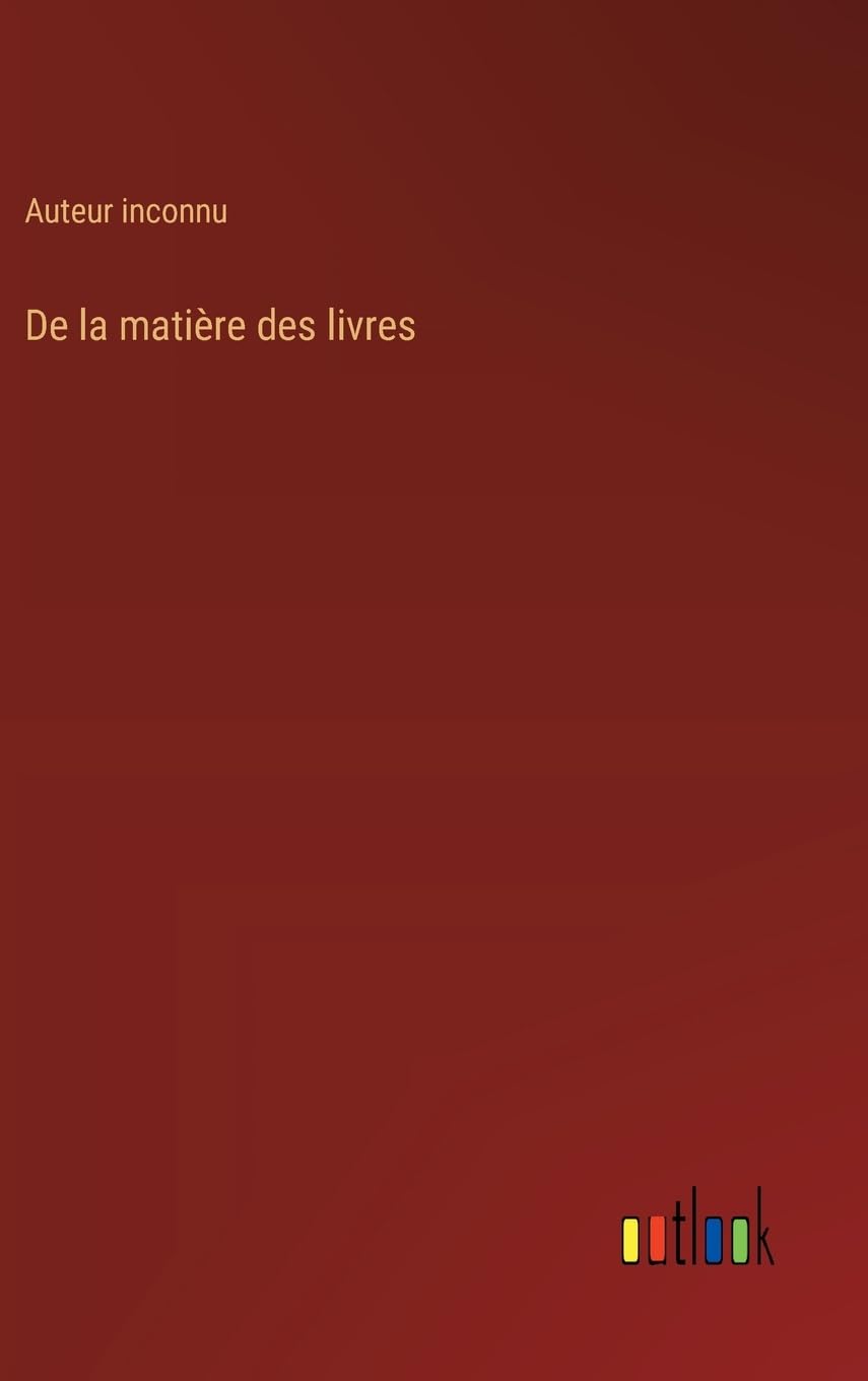 De la matière des livres Contemporary literature