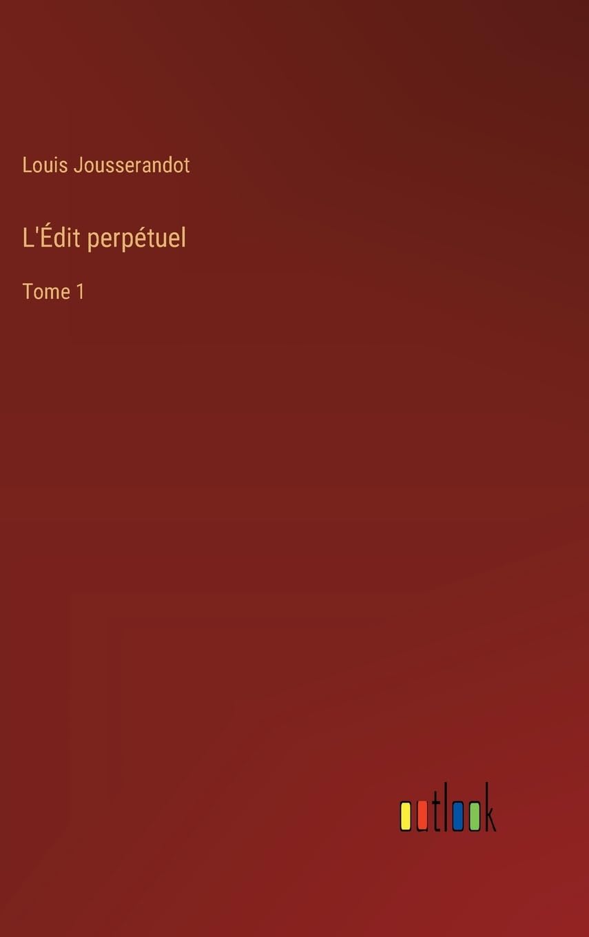 L'Édit perpétuel: Tome 1 Contemporary literature