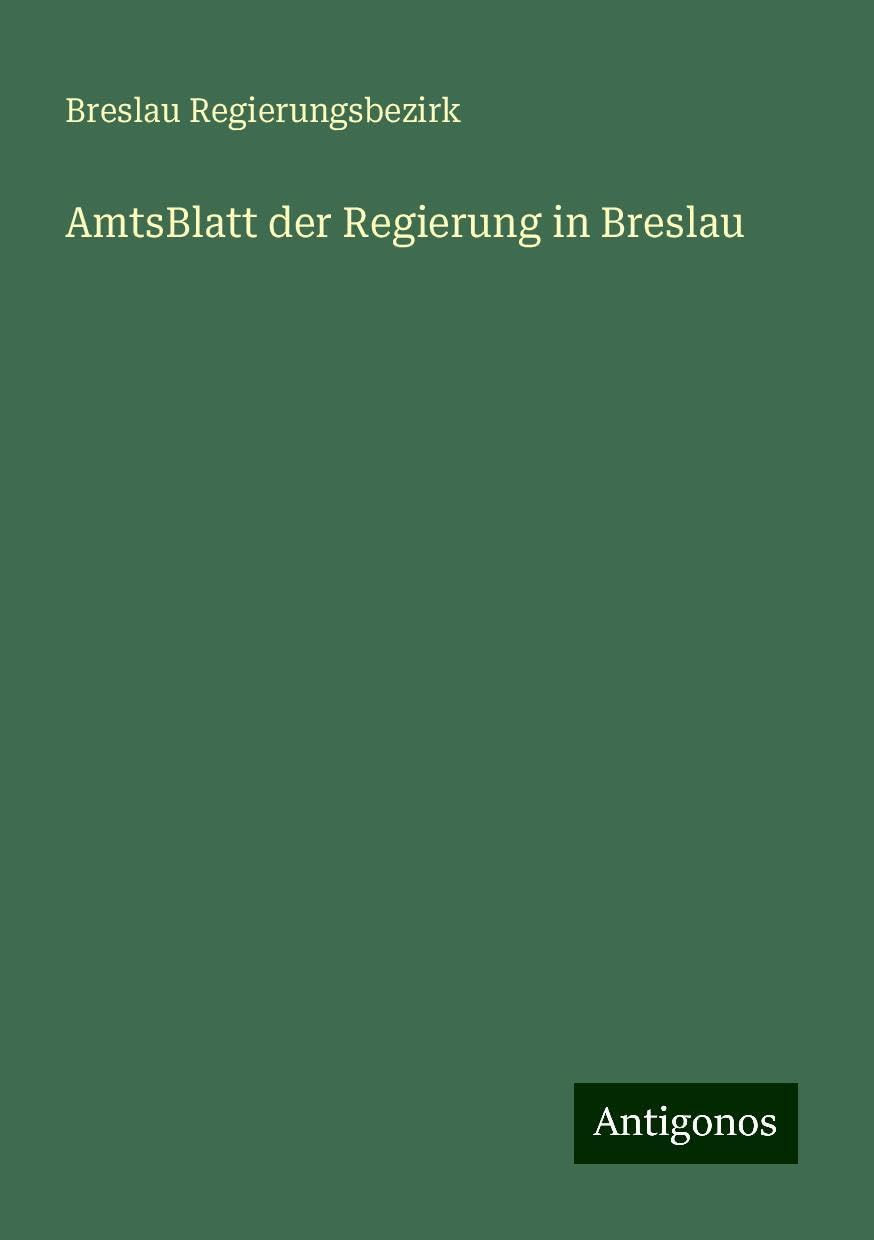 AmtsBlatt der Regierung in Breslau Books