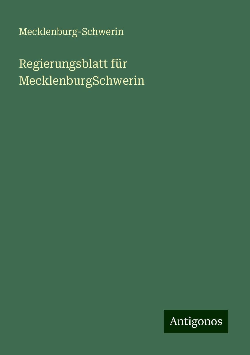 Regierungsblatt für MecklenburgSchwerin Books