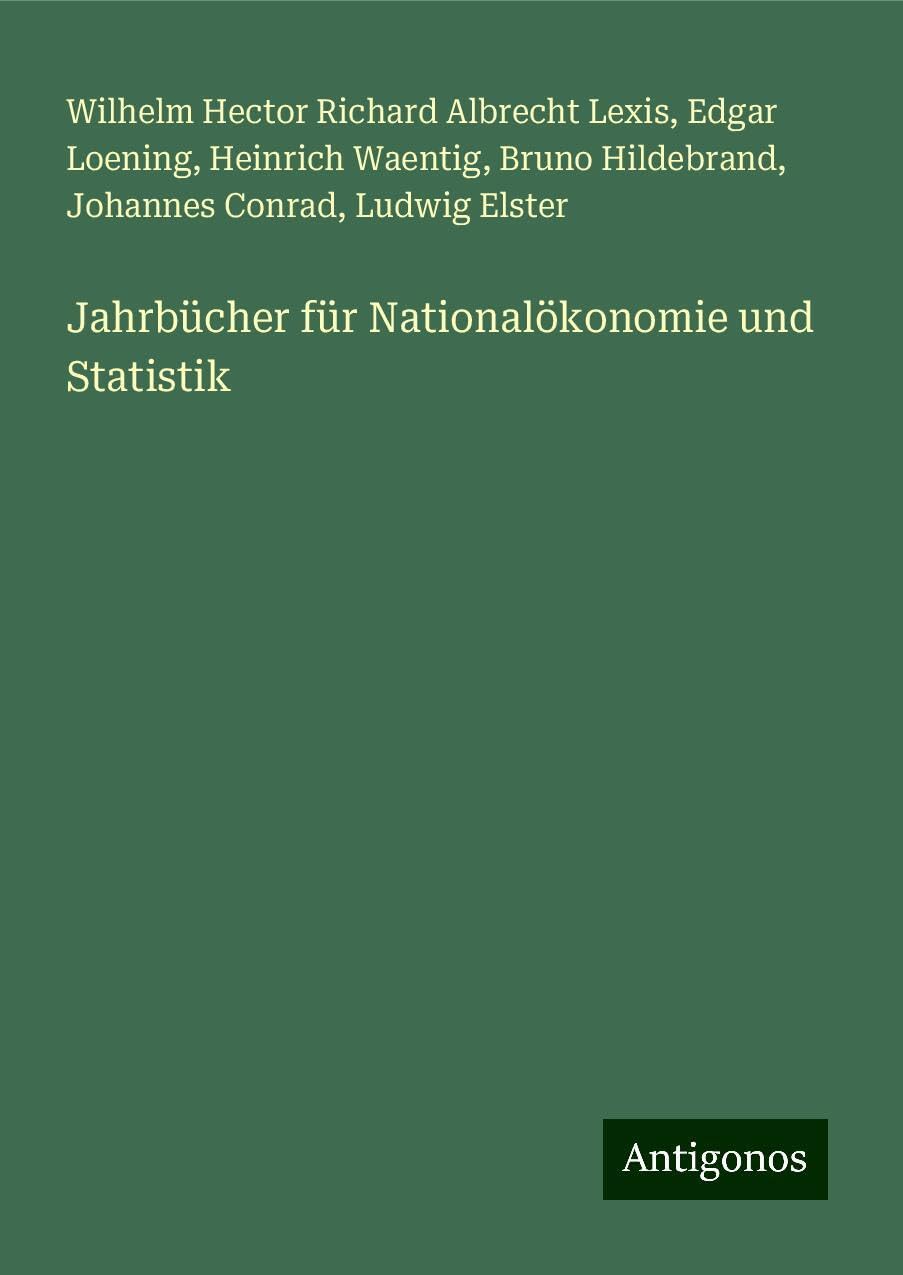 Jahrbücher für Nationalökonomie und Statistik Books
