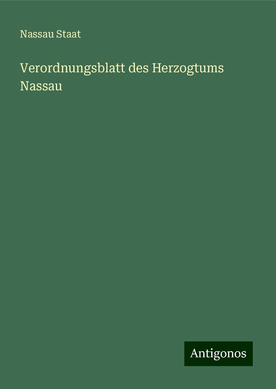 Verordnungsblatt des Herzogtums Nassau Books
