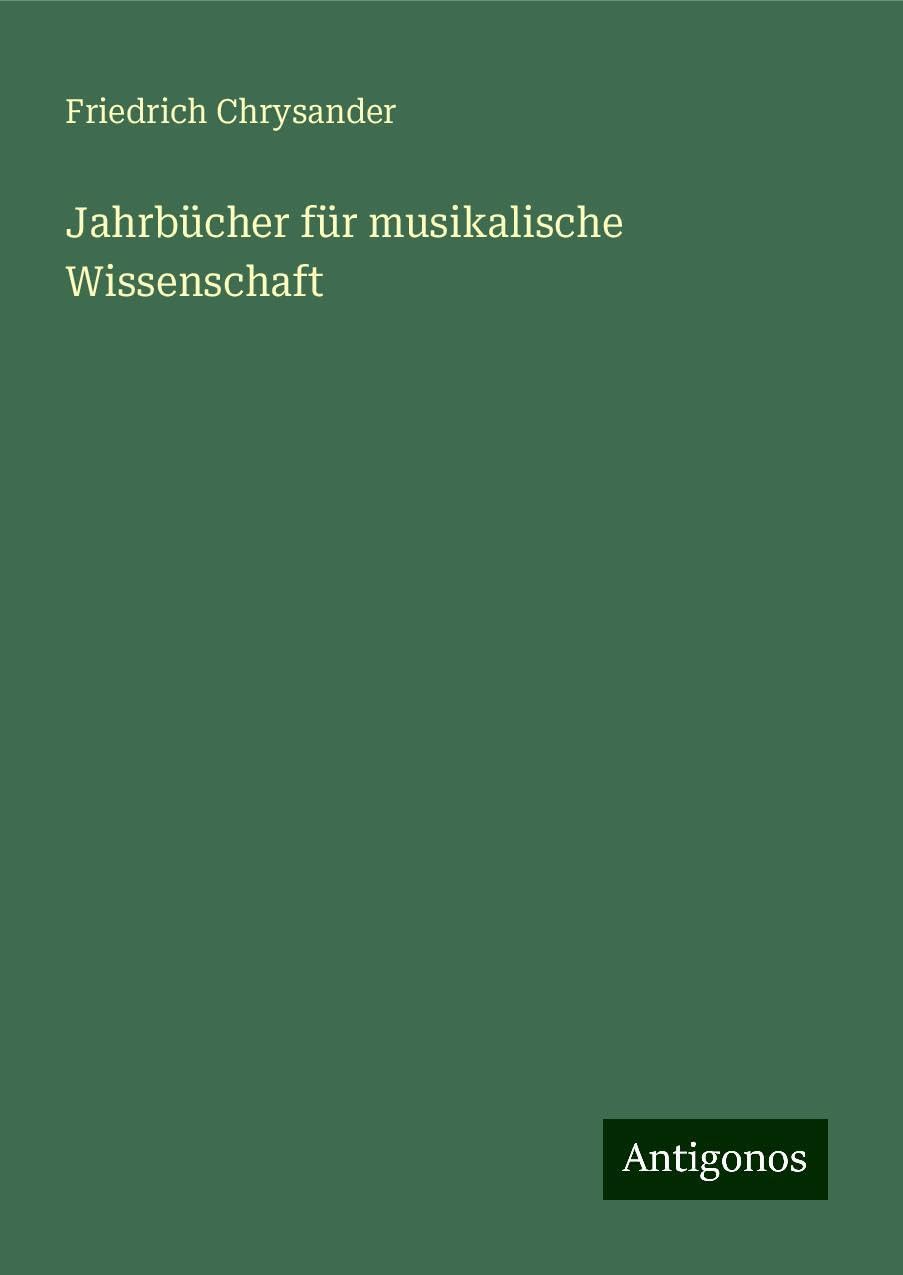 Jahrbücher für musikalische Wissenschaft Books