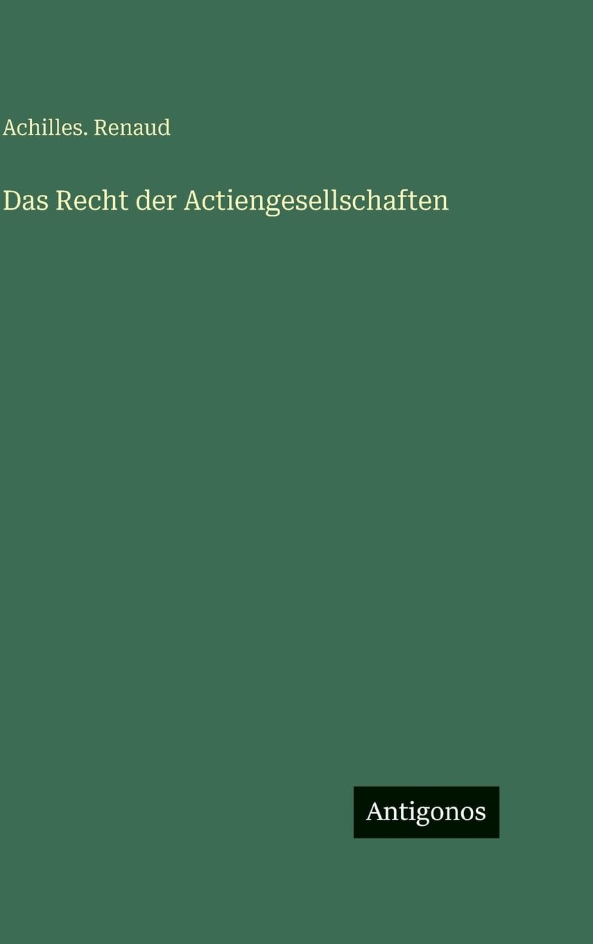 Product Image: Das Recht der Actiengesellschaften