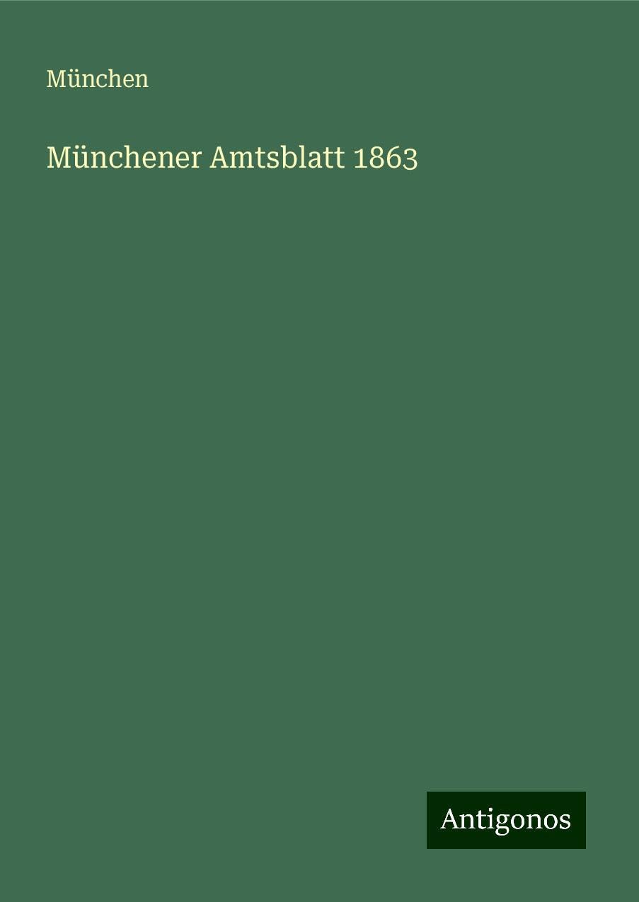 Münchener Amtsblatt 1863 Books