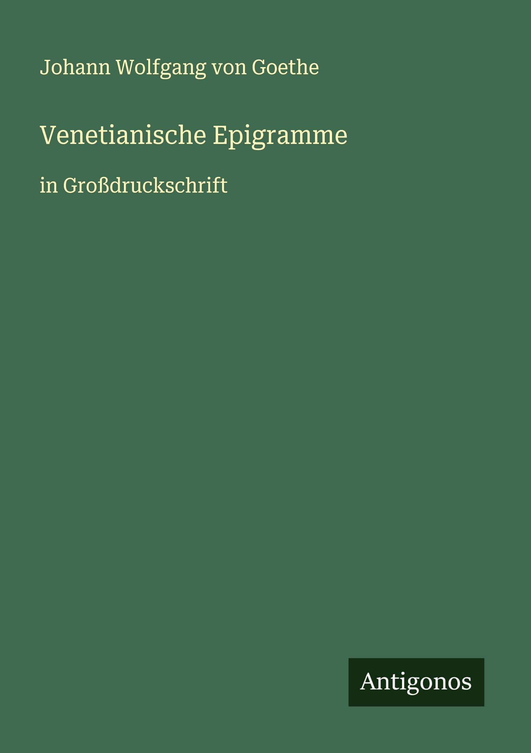 Venetianische Epigramme Classics