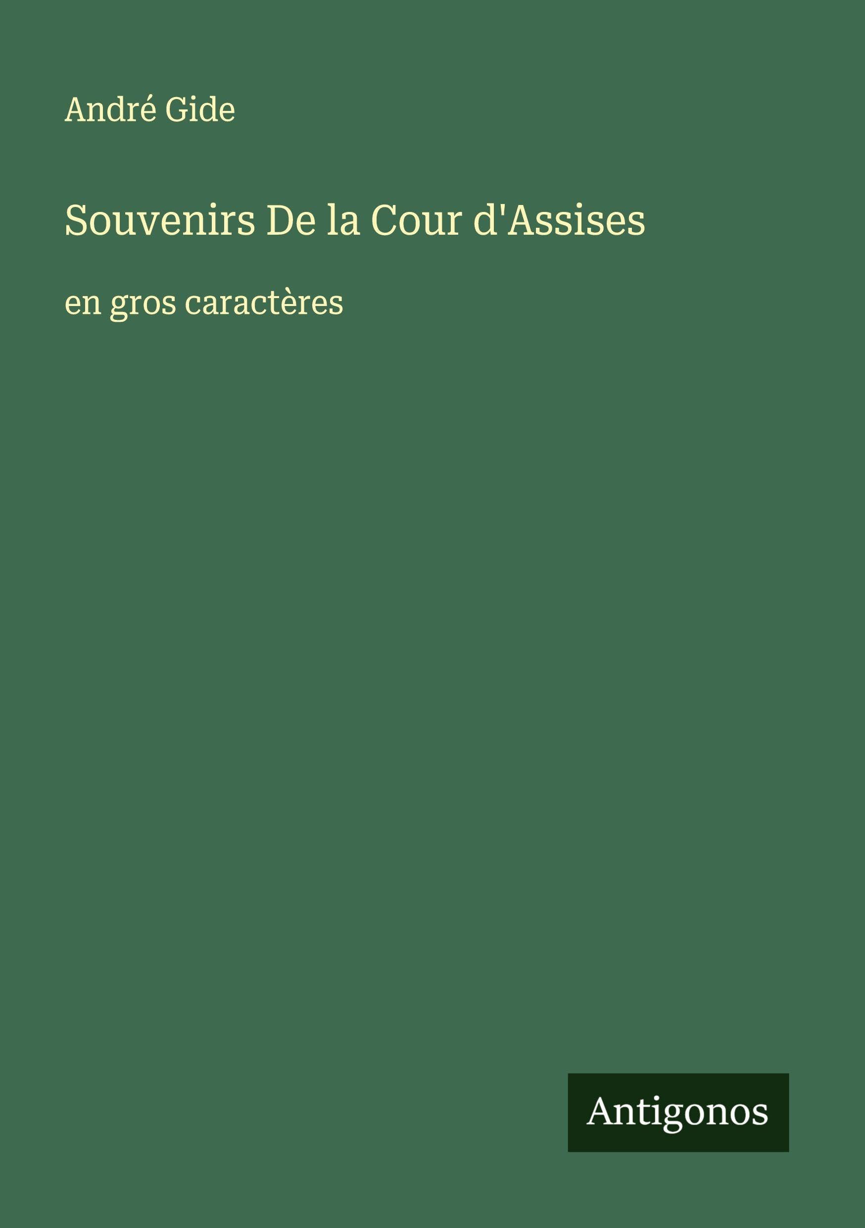 Souvenirs De la Cour d'Assises: en gros caractères Classics