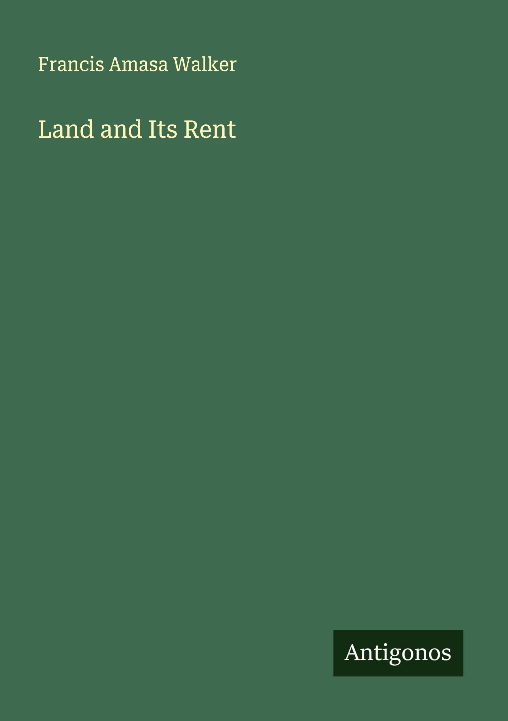 Product Image: Land and Its Rent