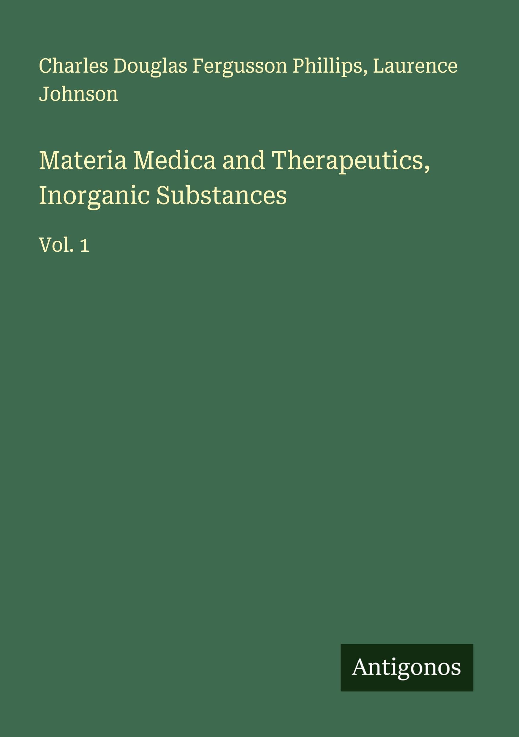 Materia Medica and Therapeutics, Inorganic Substances Classics