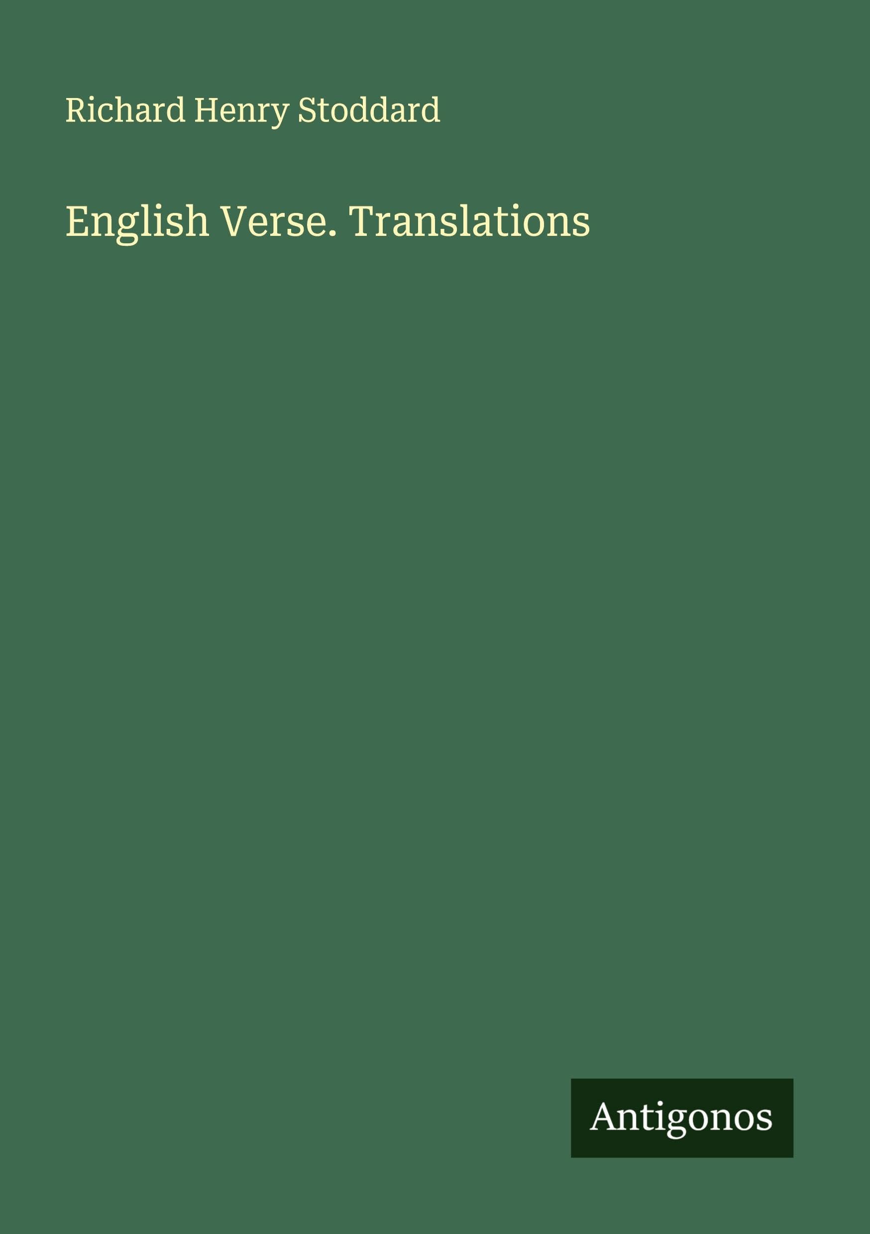 English Verse. Translations Classics