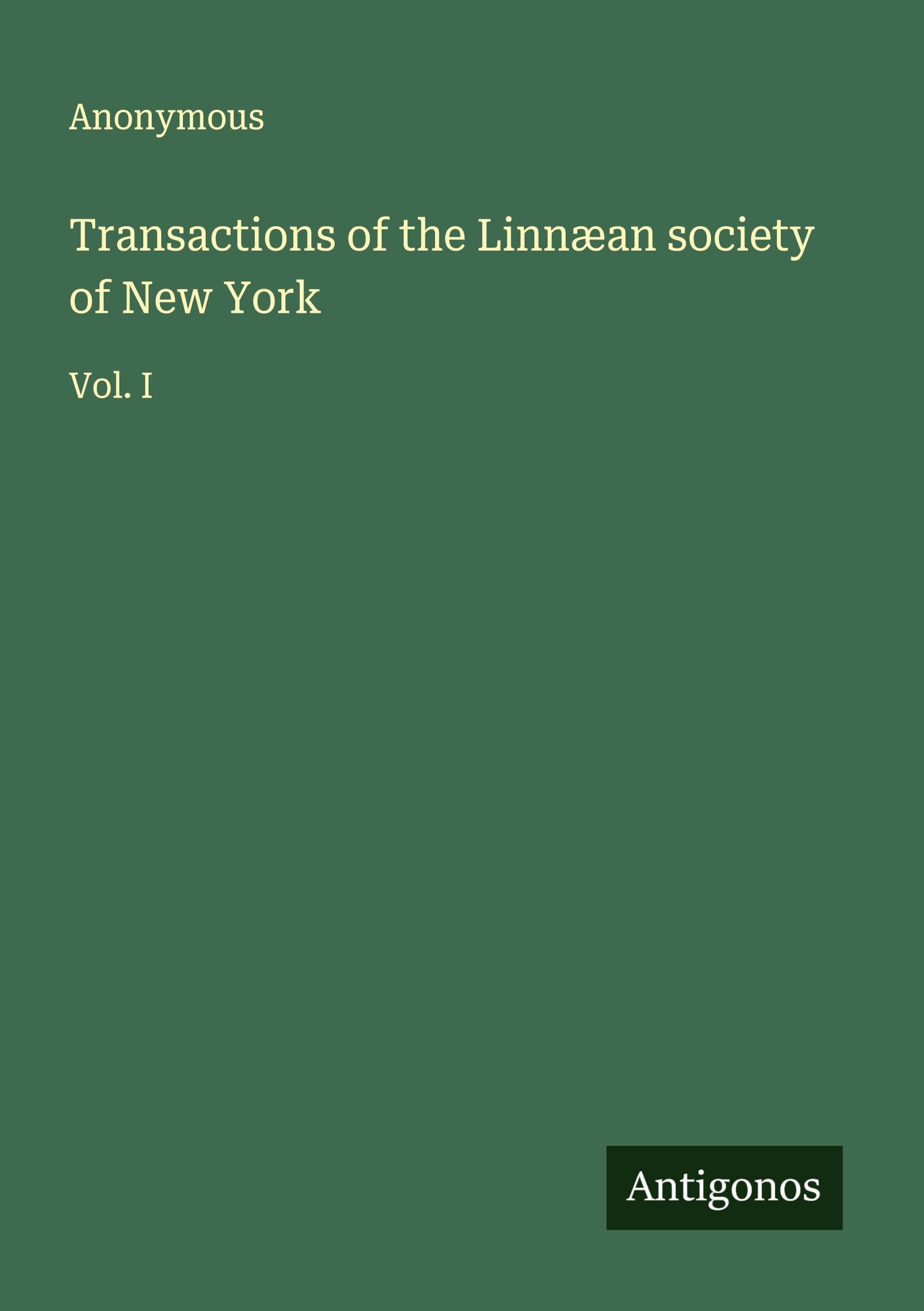 Transactions of the Linnæan society of New York Classics