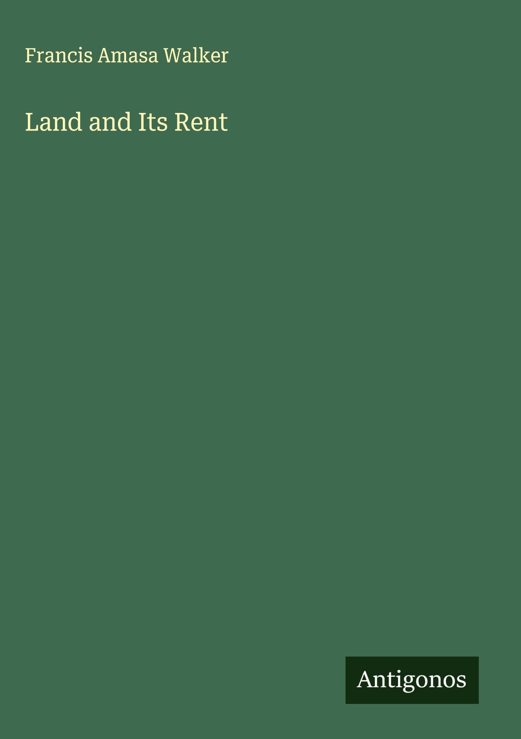 Product Image: Land and Its Rent