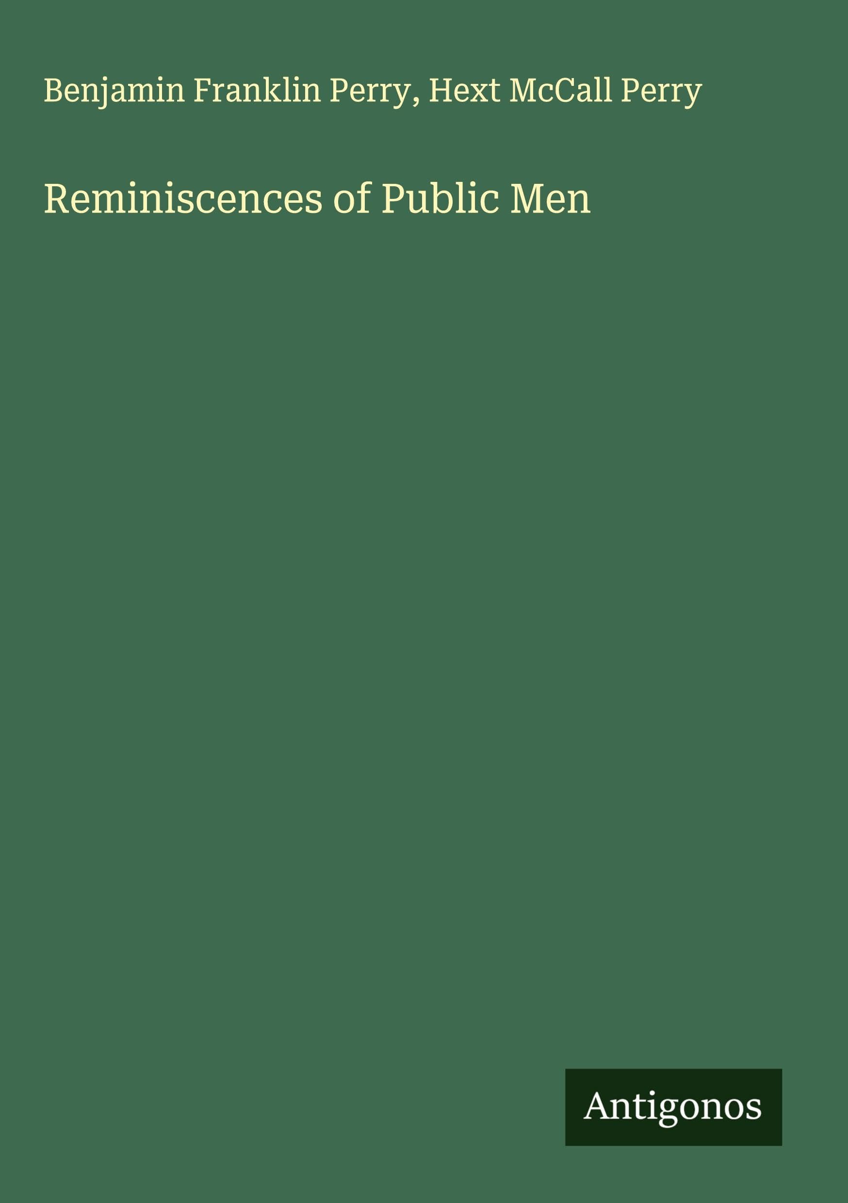 Product Image: Reminiscences of Public Men