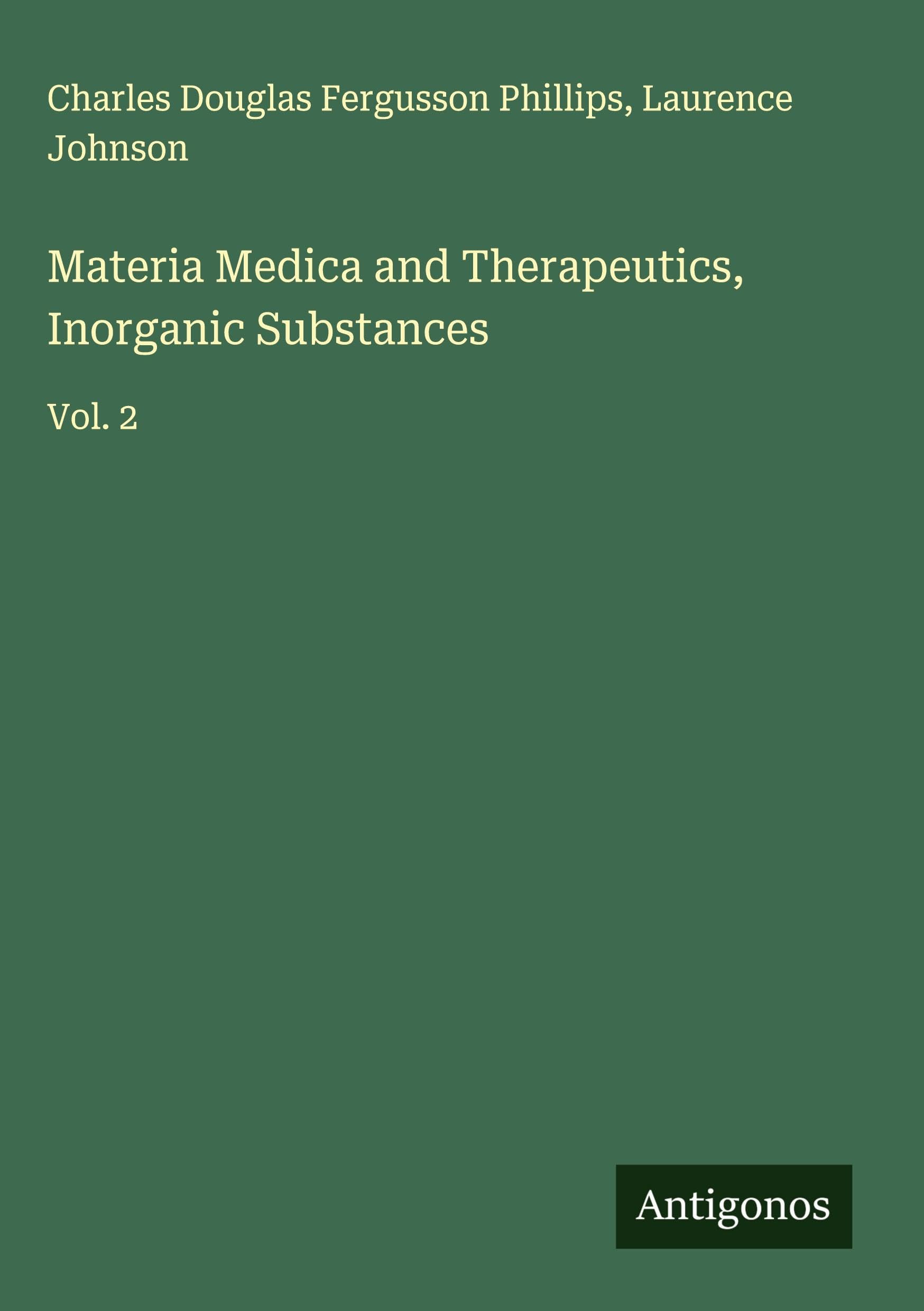 Materia Medica and Therapeutics, Inorganic Substances Classics