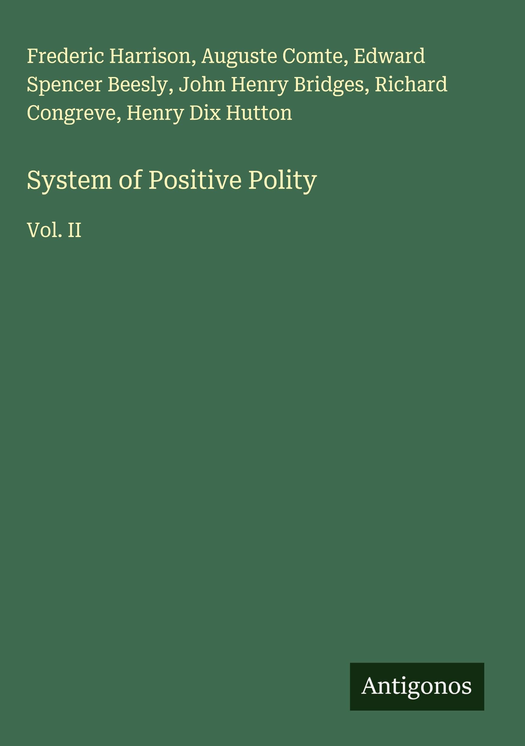 Product Image: System of Positive Polity