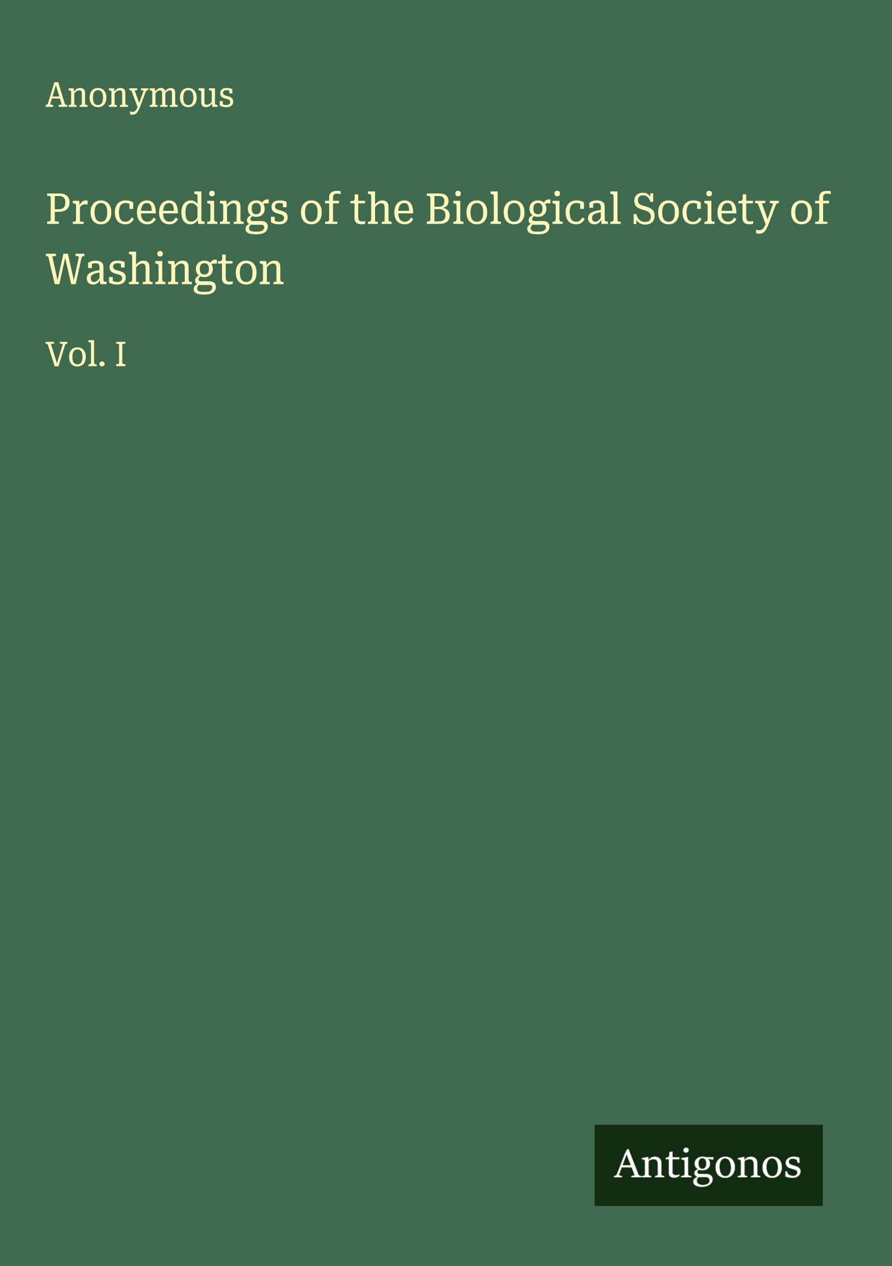 Proceedings of the Biological Society of Washington Classics