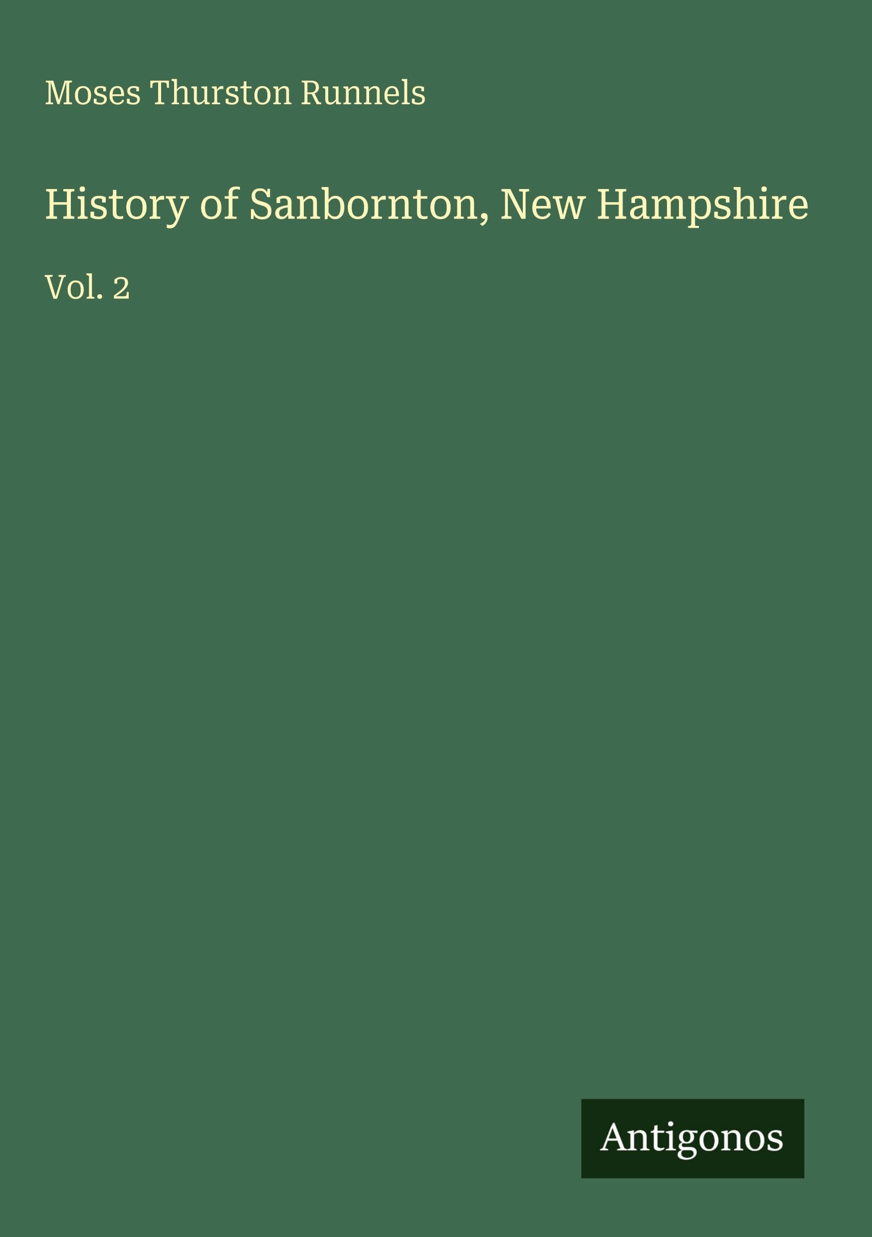 History of Sanbornton, New Hampshire Classics