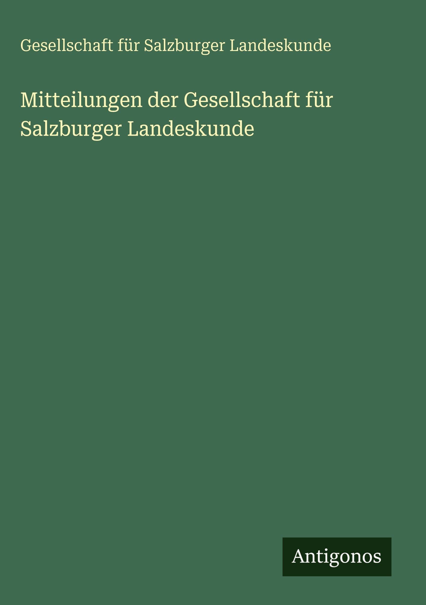 Mitteilungen der Gesellschaft für Salzburger Landeskunde Contemporary literature