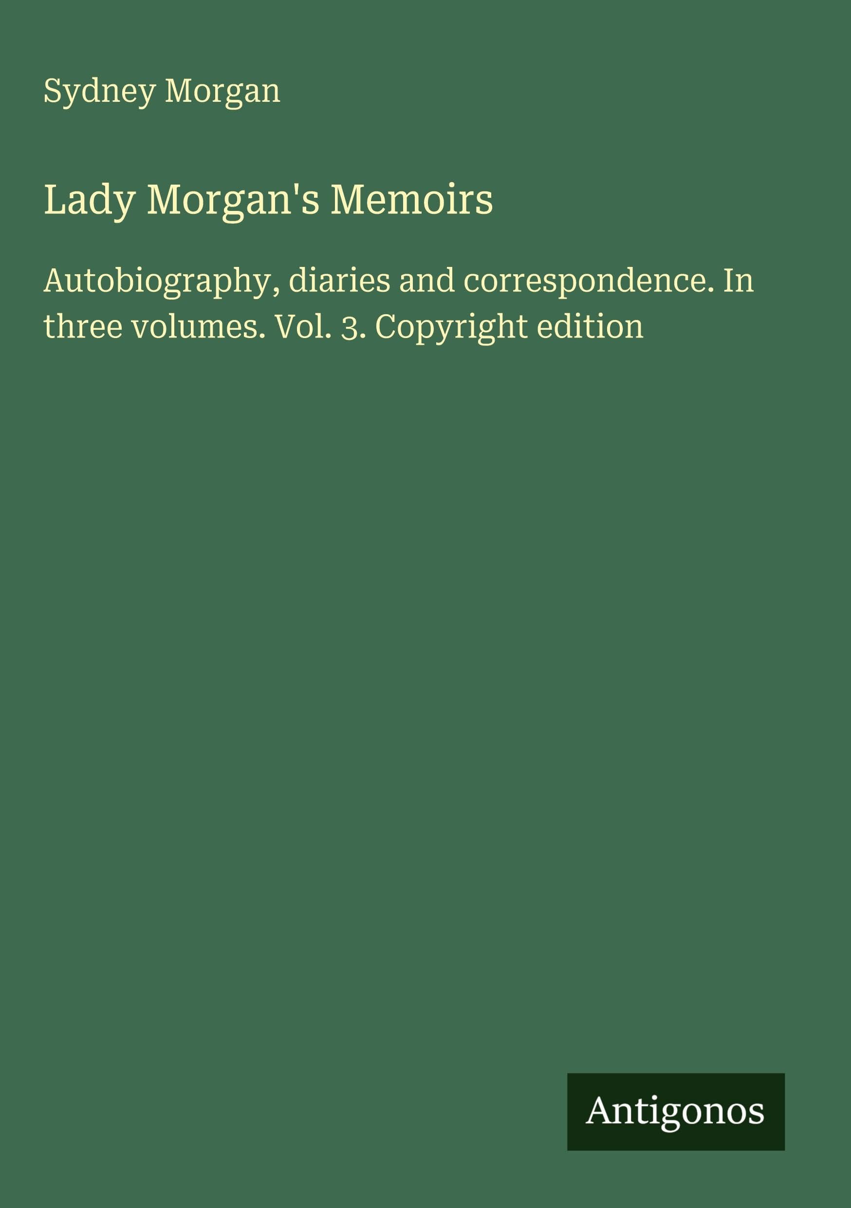 Lady Morgan's Memoirs Classics