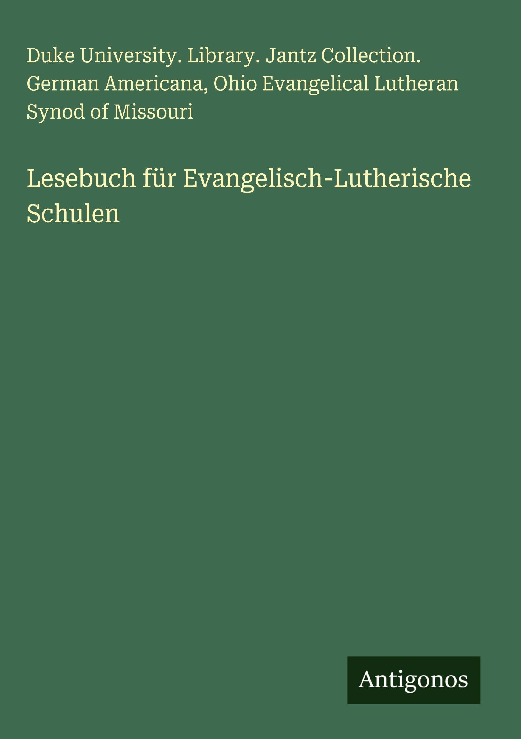 Lesebuch für Evangelisch-Lutherische Schulen Contemporary literature