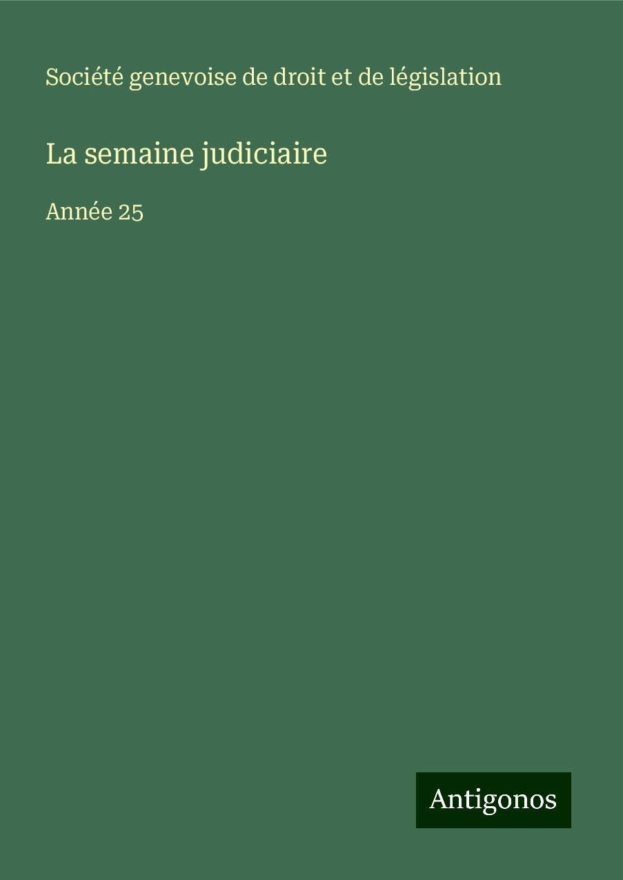 La semaine judiciaire Books