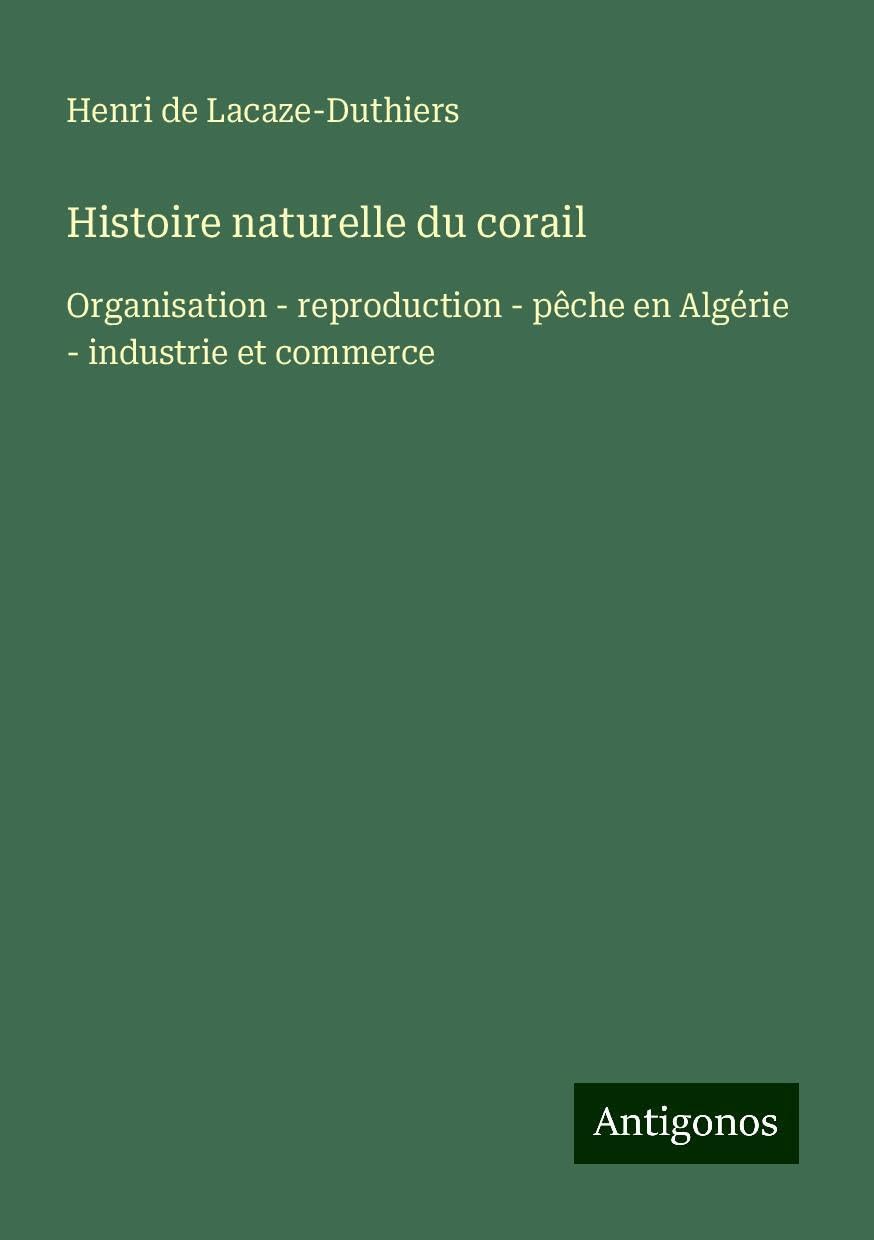Histoire naturelle du corail Books