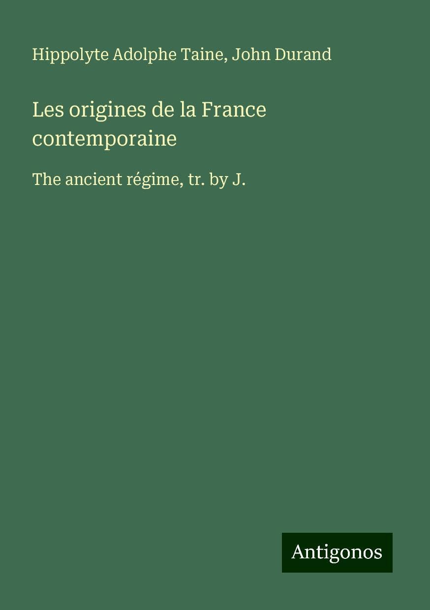 Les origines de la France contemporaine Books