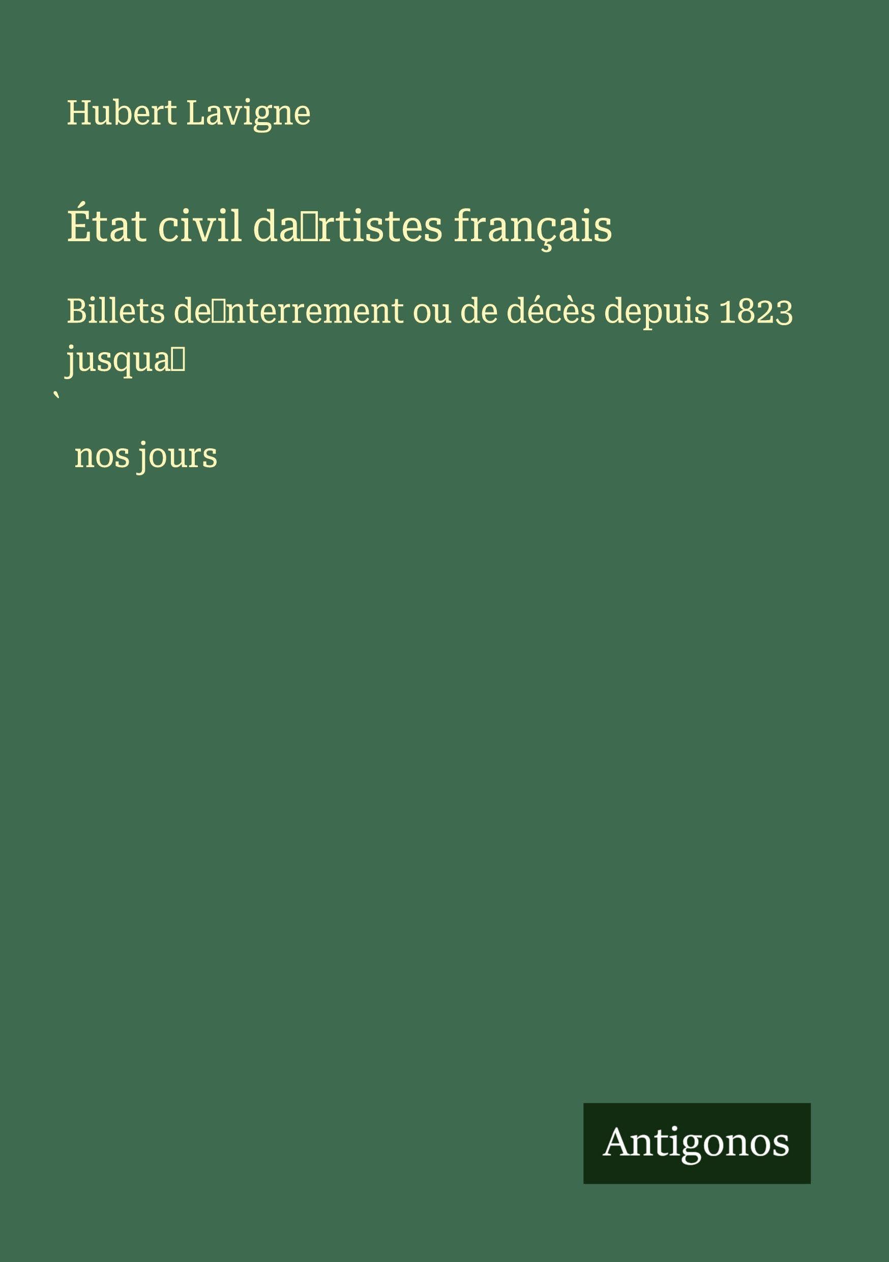 État civil da¿rtistes français Classics