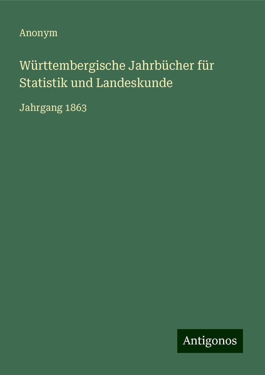 Württembergische Jahrbücher für Statistik und Landeskunde Books