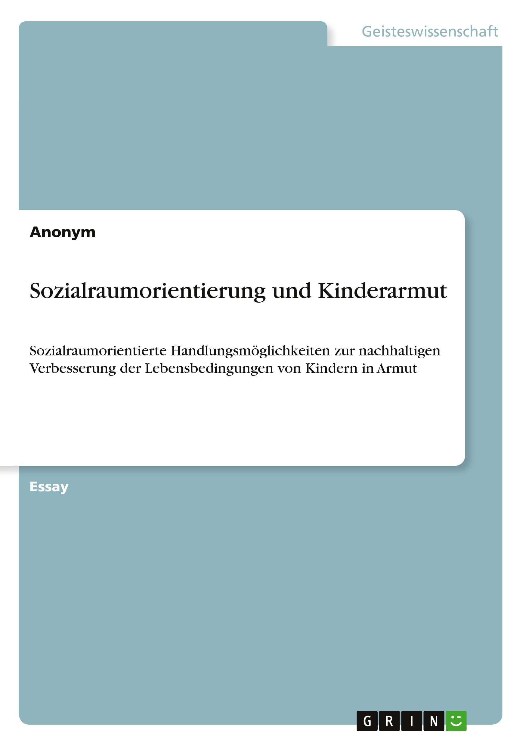 Sozialraumorientierung und Kinderarmut Education & Training