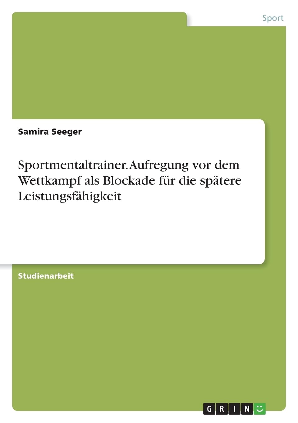 Sportmentaltrainer. Aufregung vor dem Wettkampf als Blockade für die spätere Leistungsfähigkeit Leisure & Fun