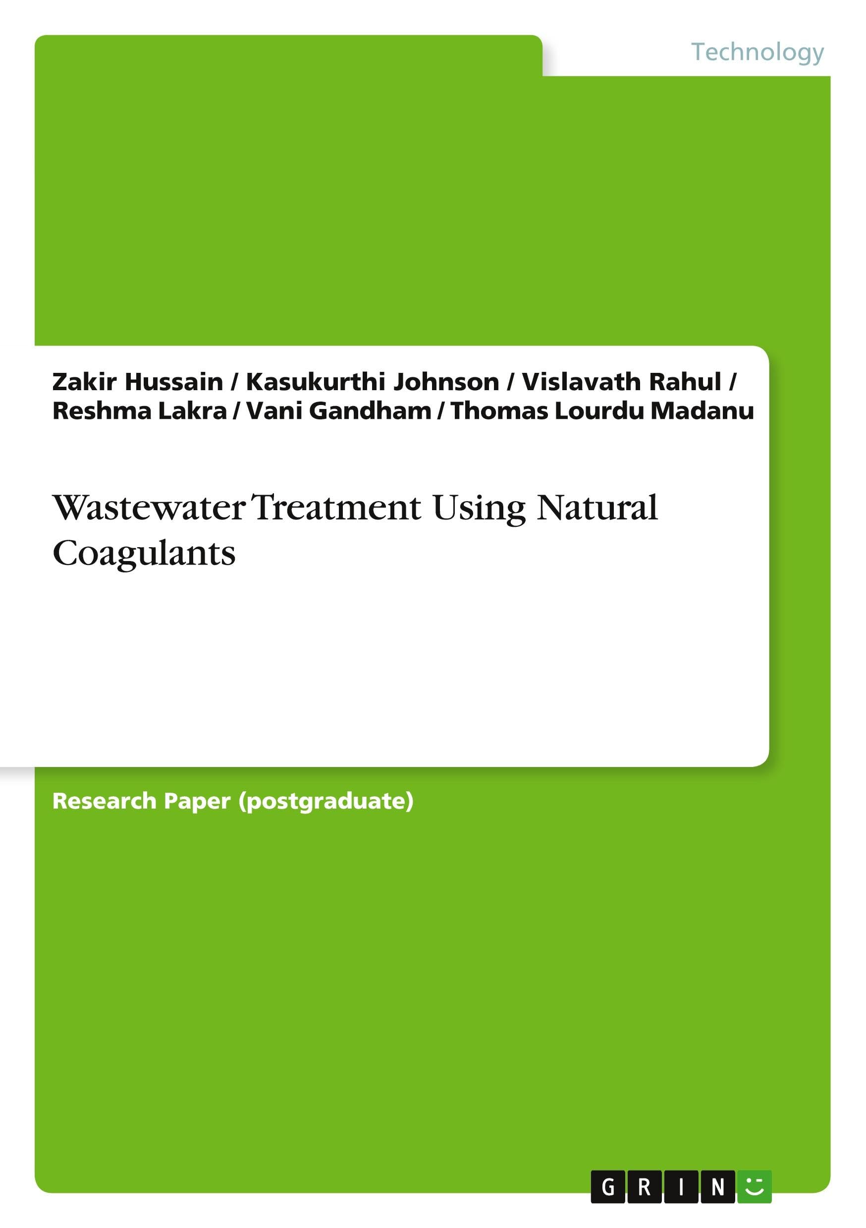Wastewater Treatment Using Natural Coagulants Natural Sciences