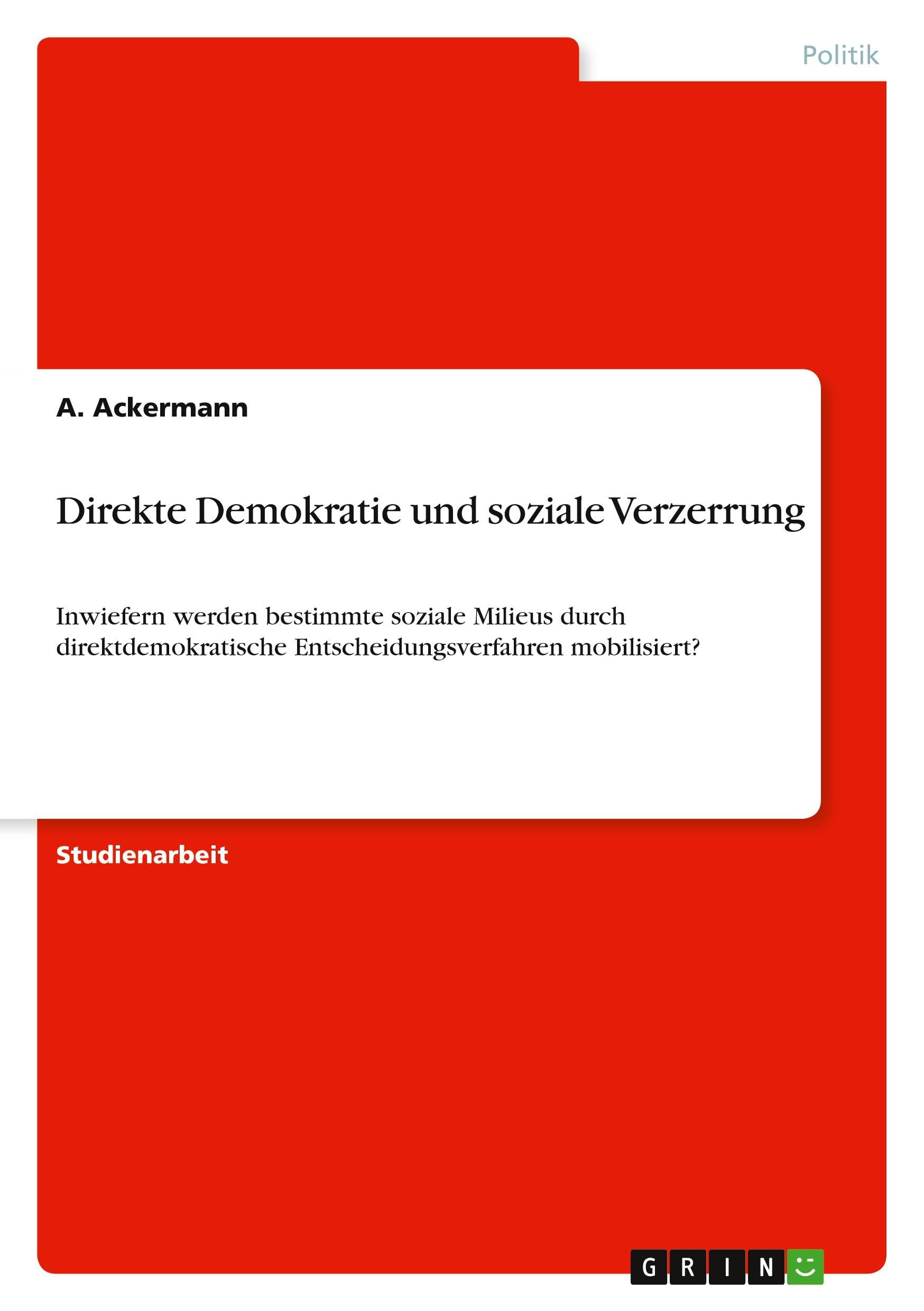 Direkte Demokratie und soziale Verzerrung Law