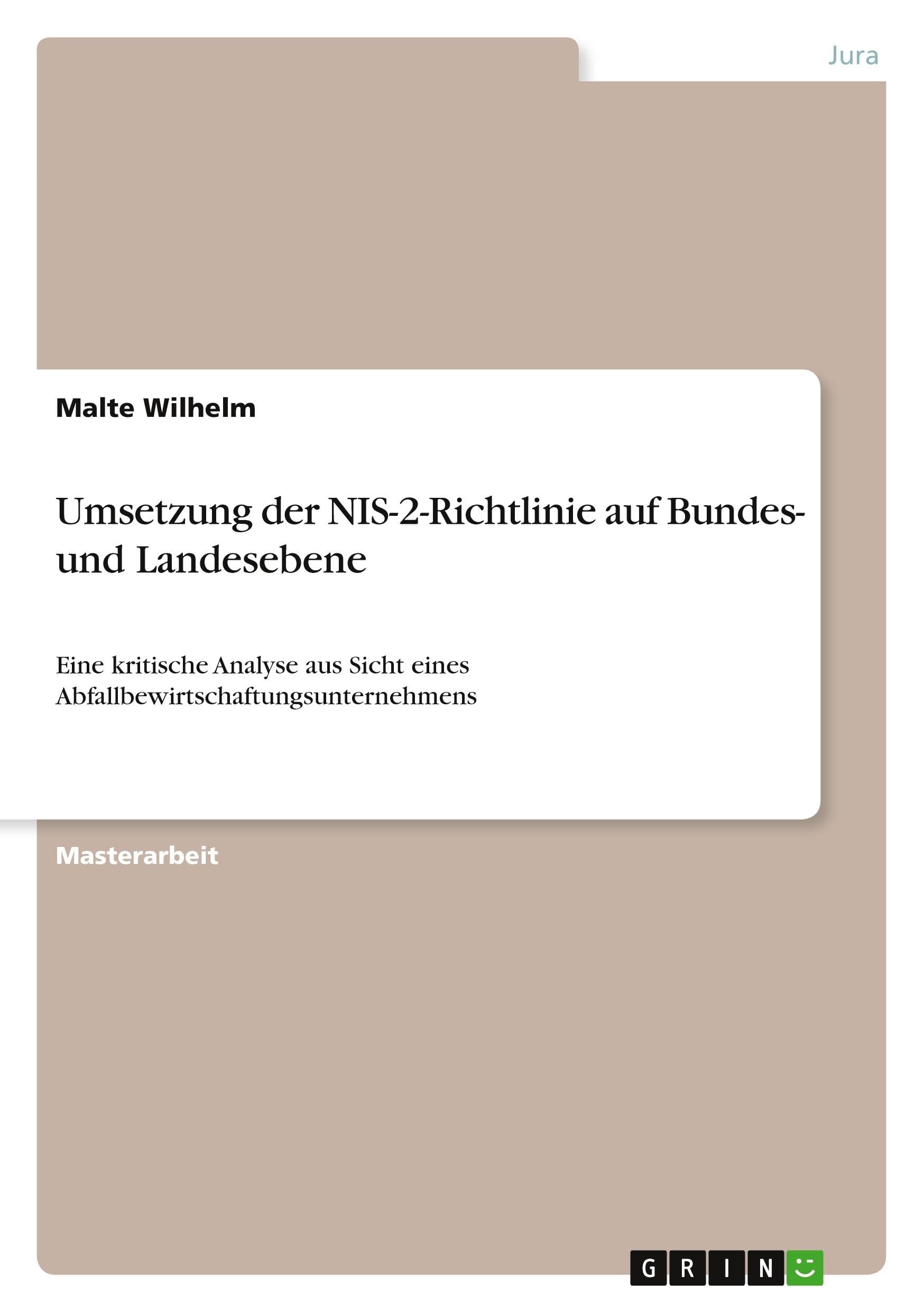 Umsetzung der NIS-2-Richtlinie auf Bundes- und Landesebene Law