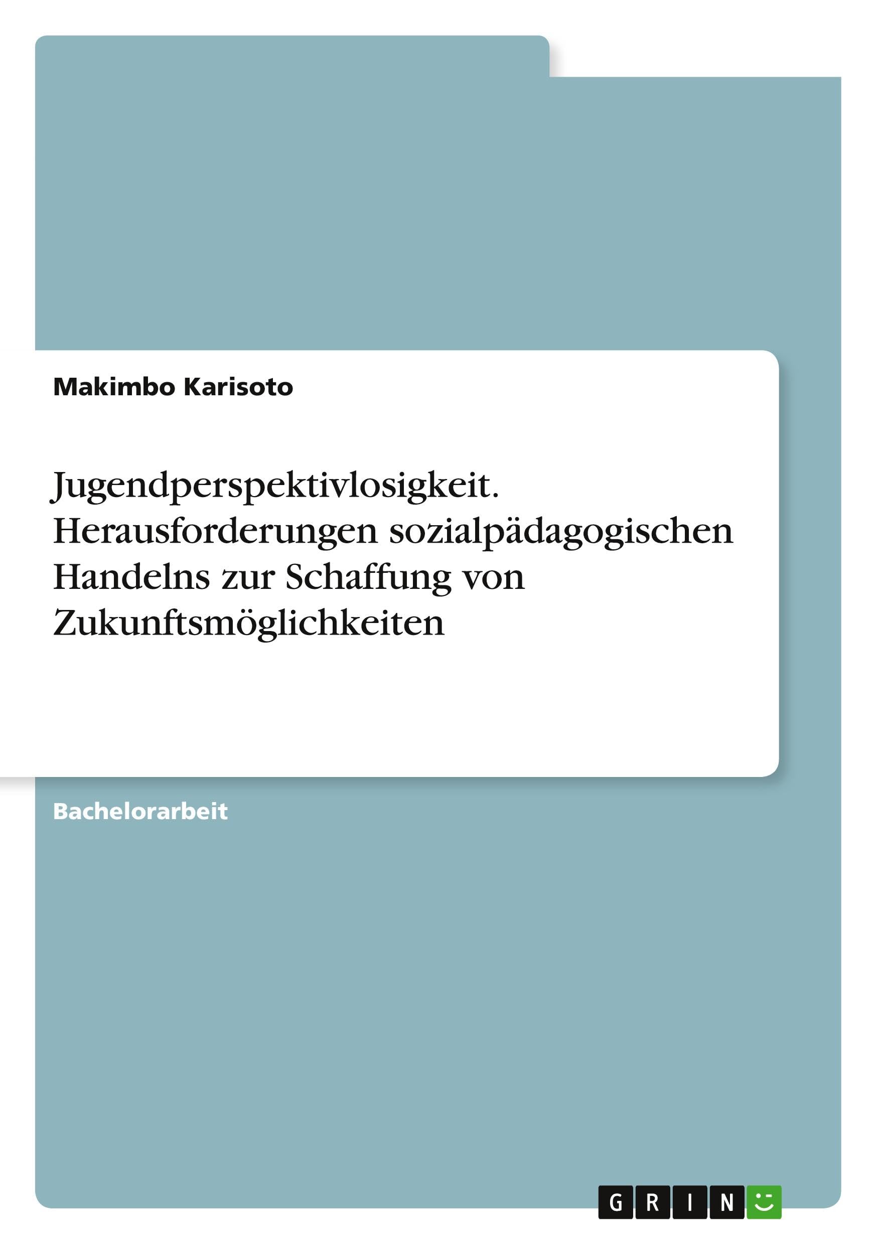 Jugendperspektivlosigkeit. Herausforderungen sozialpädagogischen Handelns zur Schaffung von Zukunftsmöglichkeiten Education & Training
