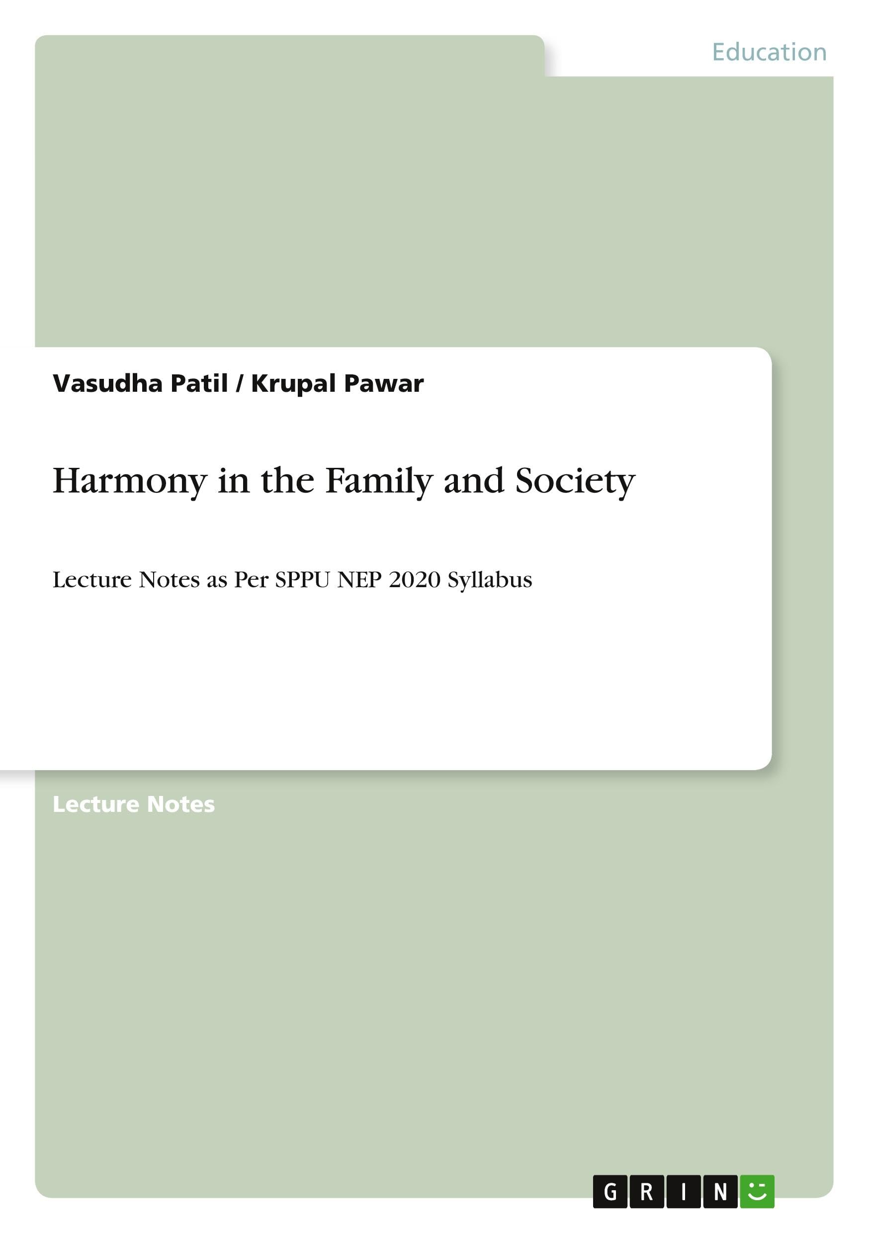 Harmony in the Family and Society Books