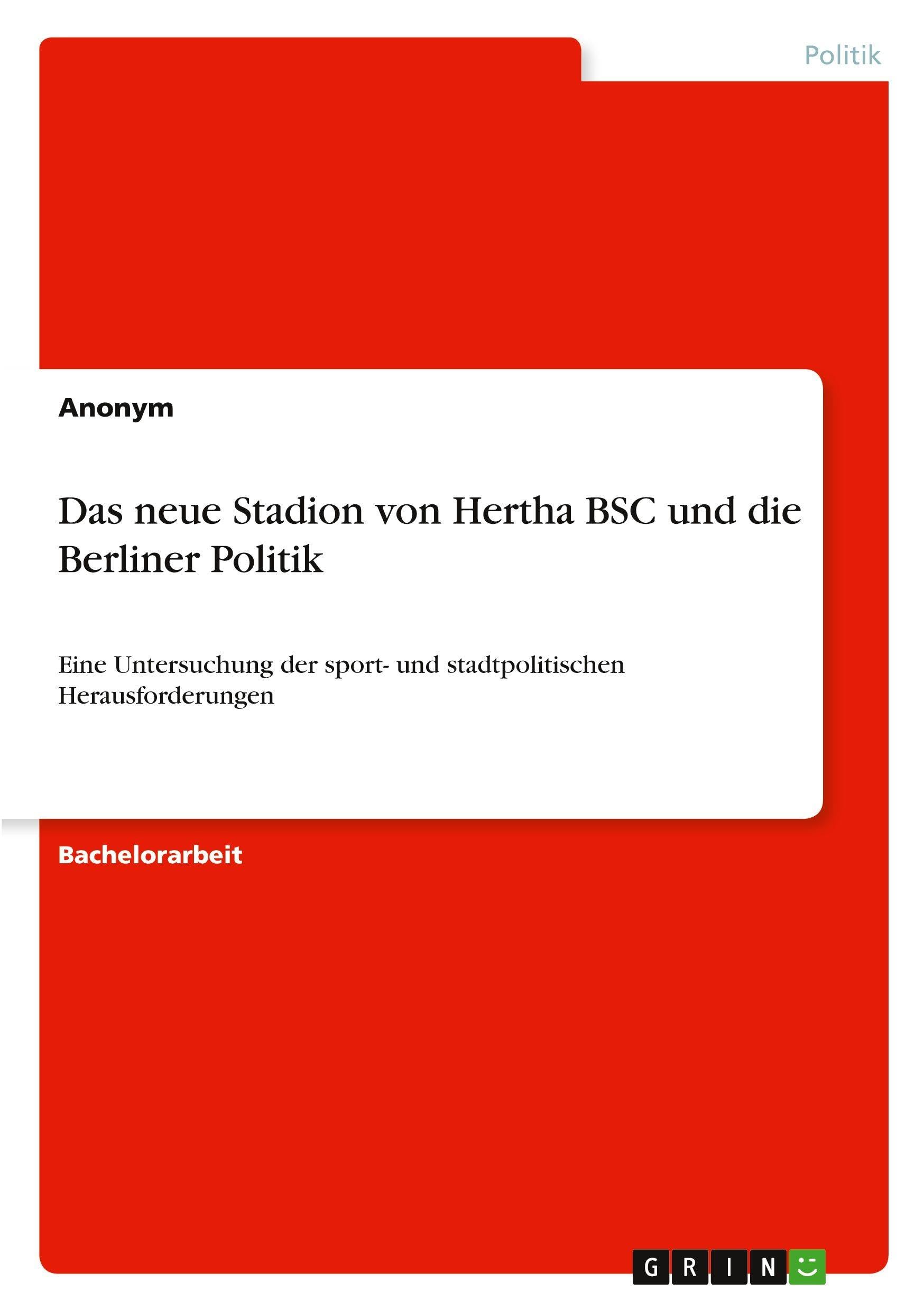 Das neue Stadion von Hertha BSC und die Berliner Politik Law