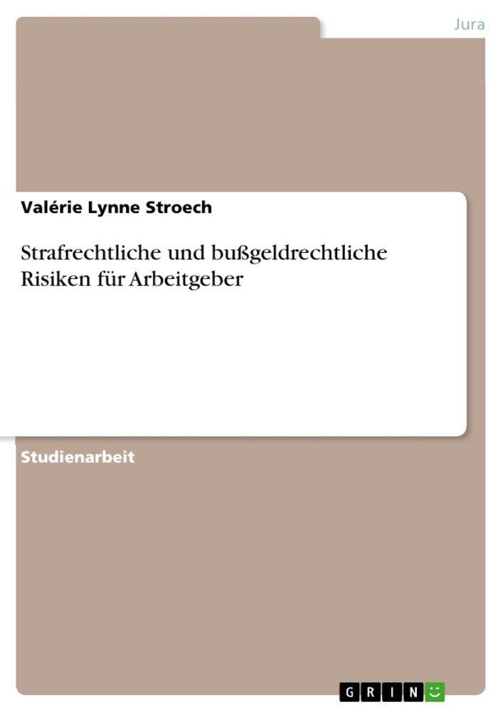 Strafrechtliche und bußgeldrechtliche Risiken für Arbeitgeber Law