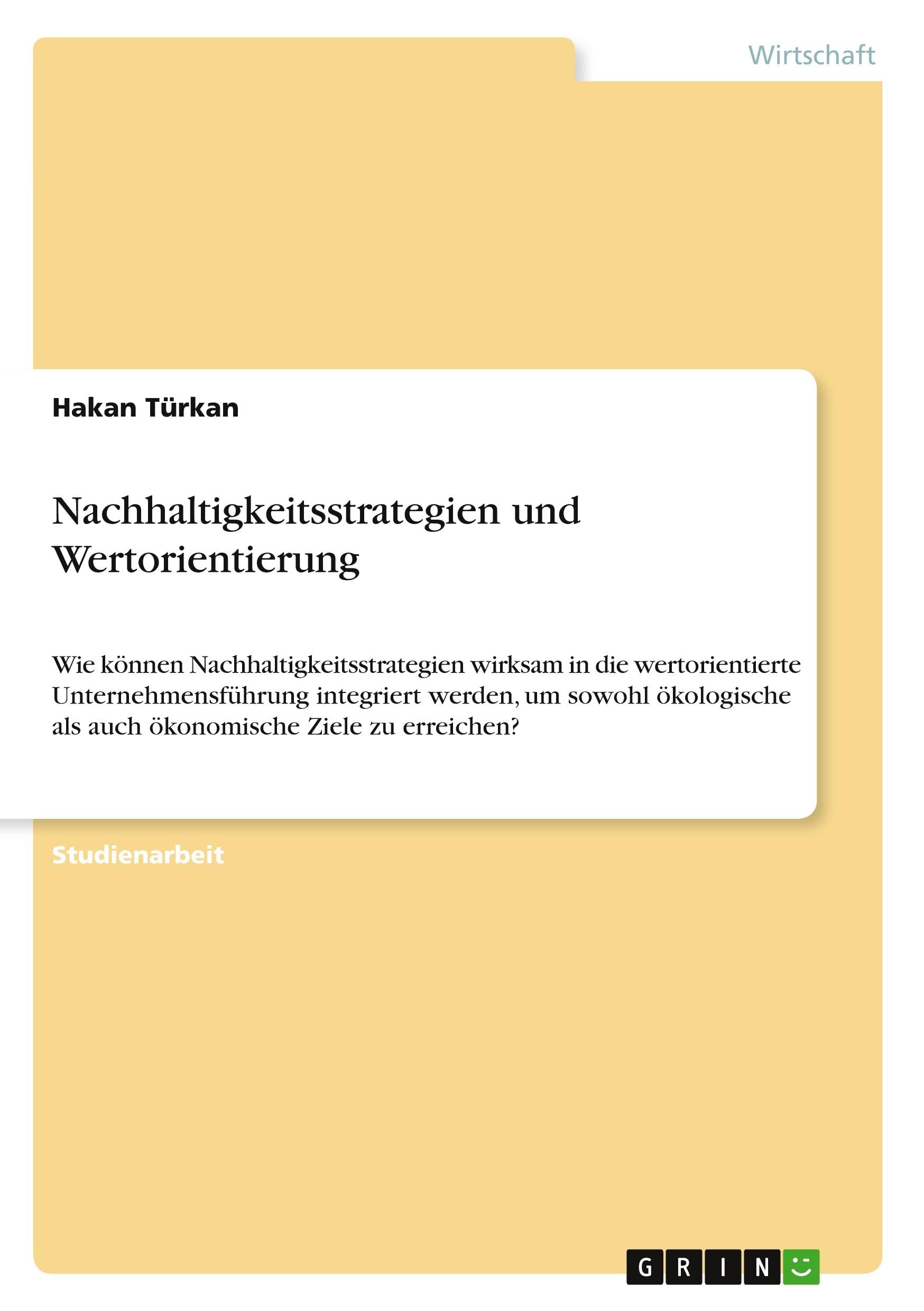 Nachhaltigkeitsstrategien und Wertorientierung Law
