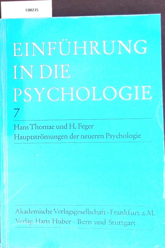 Hauptströmungen der neueren Psychologie. (Bd. 7) Books