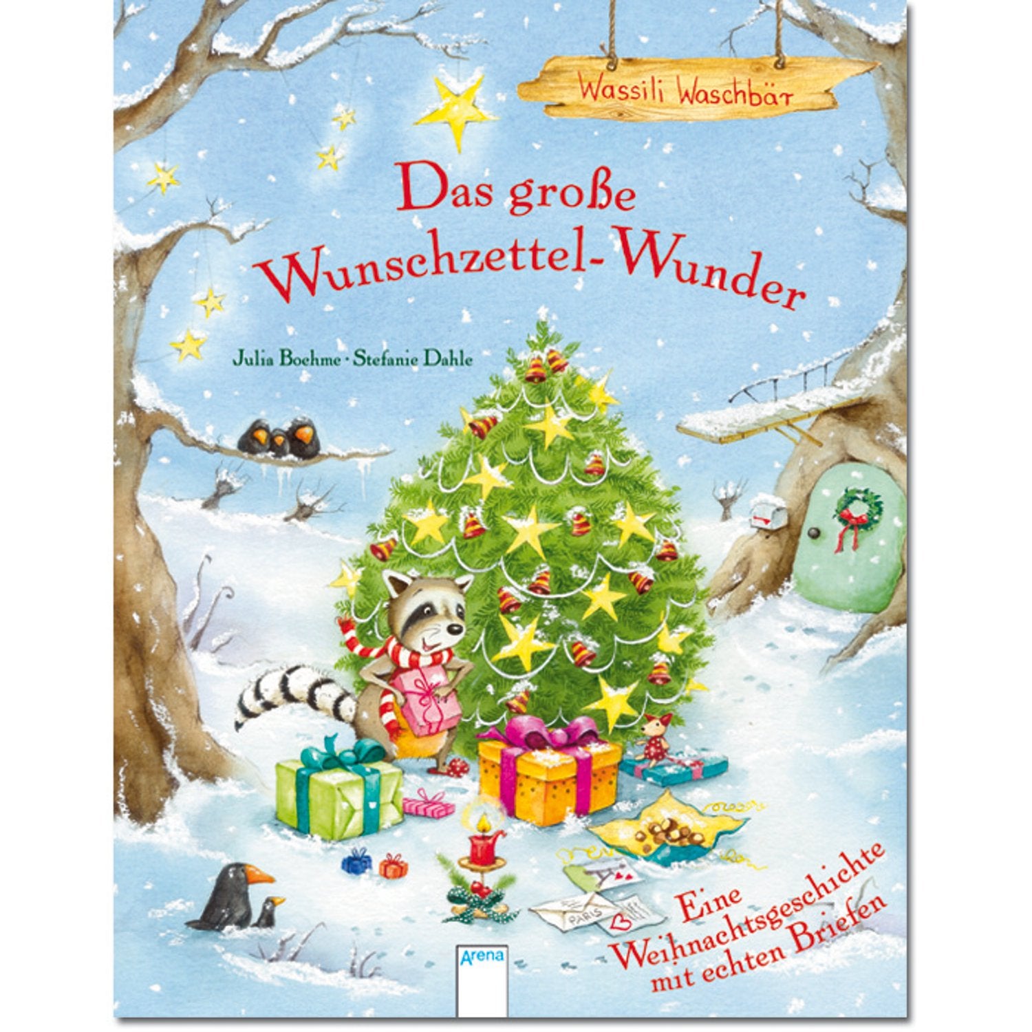 Wassili Waschbär - Das große Wunschzettel-Wunder: Eine Weihnachtsgeschichte mit echten Briefen und Goldfolienprägung Children's books