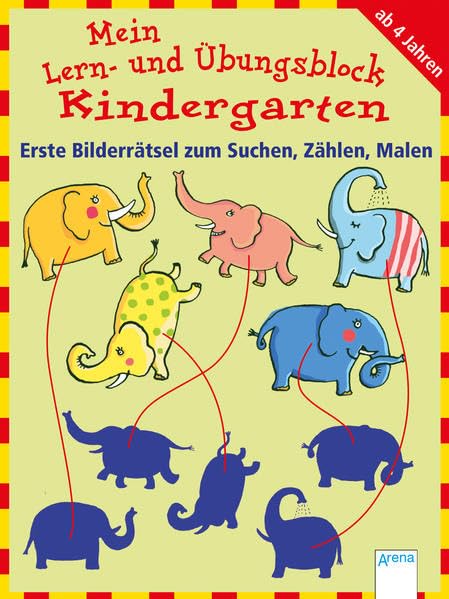 Erste Bilderrätsel zum Suchen, Zählen, Malen: Mein Lern- und Übungsblock Kindergarten Non-fiction
