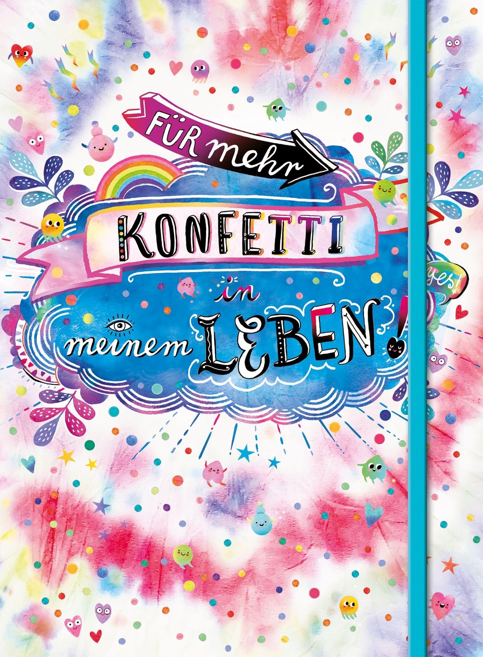 Für mehr Konfetti in meinem Leben! (Notizbuch No. 1 Emma Flint). DIN A5 punktkariert mit farbiger Einstecktasche, Lesebändchen und Verschlussgummi book