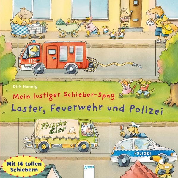 Mein lustiger Schieber-Spaß. Laster, Feuerwehr und Polizei Children's books