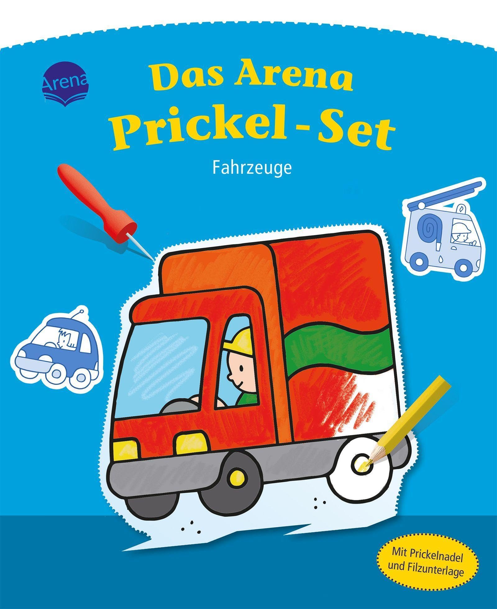 Das Arena Prickel-Set. Fahrzeuge: Mit Filzmatte und Prickelnadel Aufstellfiguren ausstanzen ab 4 Jahren Arts & Music