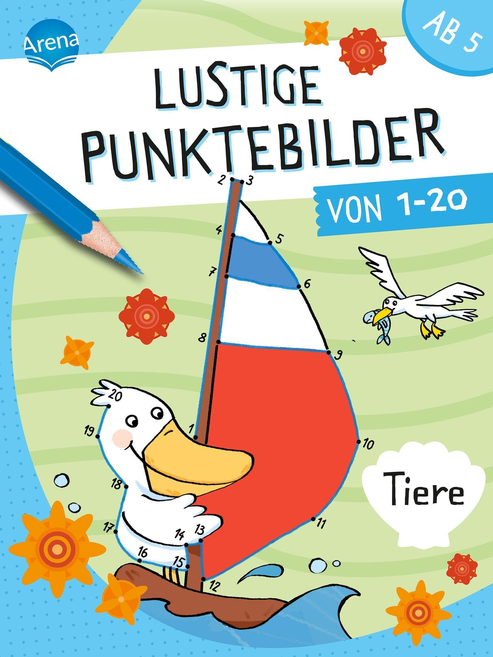 Lustige Punktebilder von 1-20. Tiere: Von Punkt-zu-Punkt-Rästelblock für Kinder ab 5 Jahren book