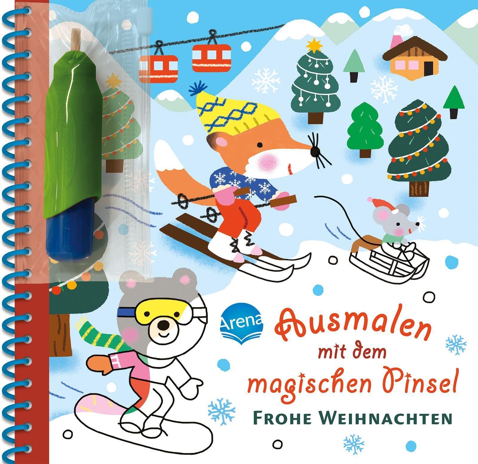 Ausmalen mit dem magischen Pinsel. Frohe Weihnachten: Malbuch mit Wassertankstift für Kinder ab 3 Jahren Hobbies & Crafts